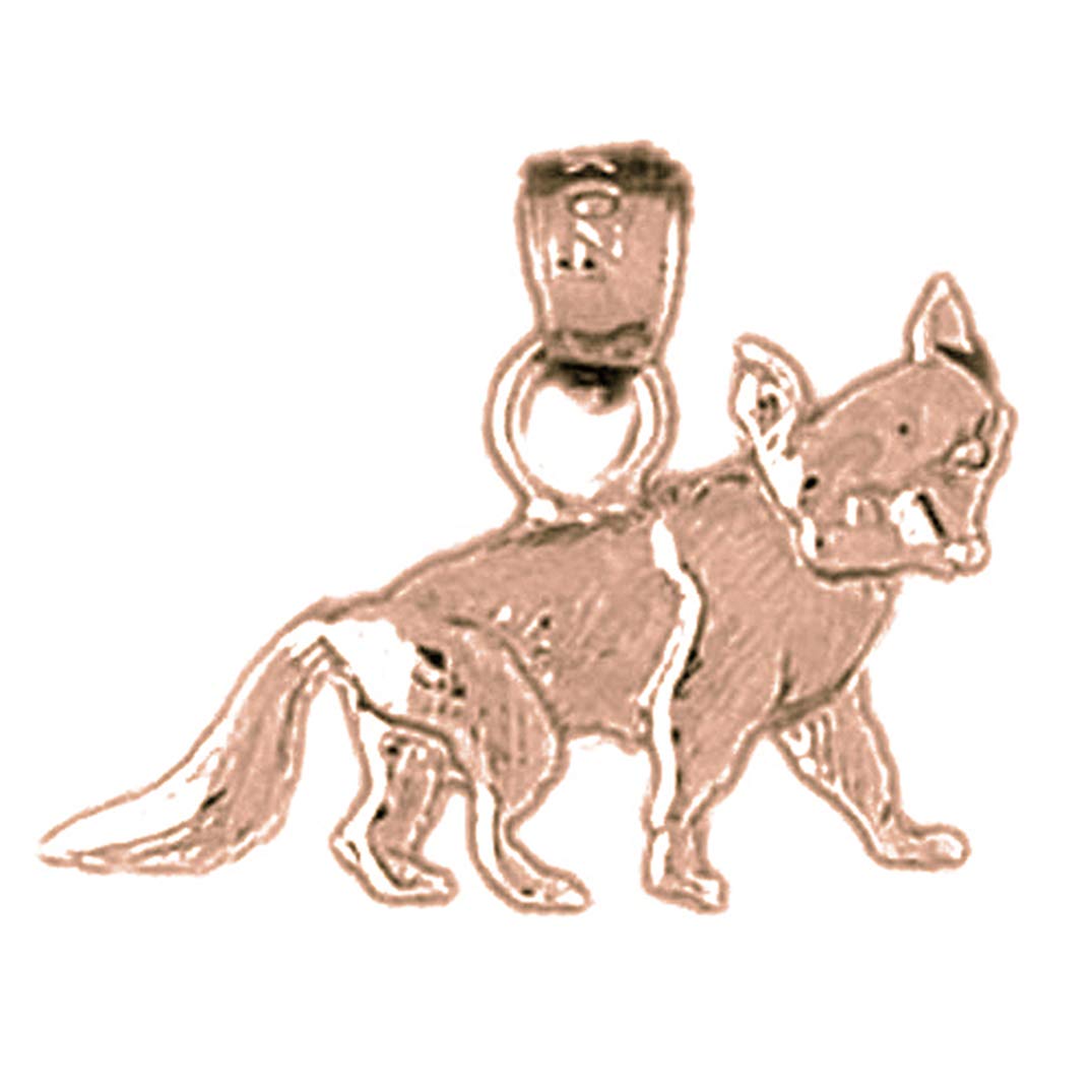 14K Rose Gold Fox Pendant Necklace - 16mm Handmade Jewelry for Women - Perfect Gift for Birthday, Anniversary & Valentine's Day