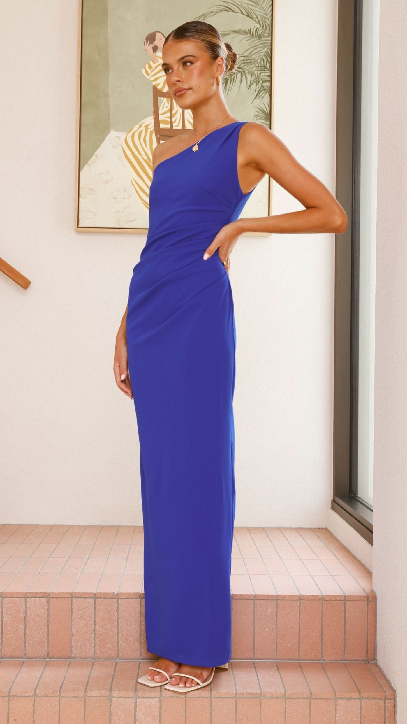 Cataleya Maxi Dress for Women - Elegant Cobalt Blue Flowy Summer Dress for Beach, Vacation & Casual Wear