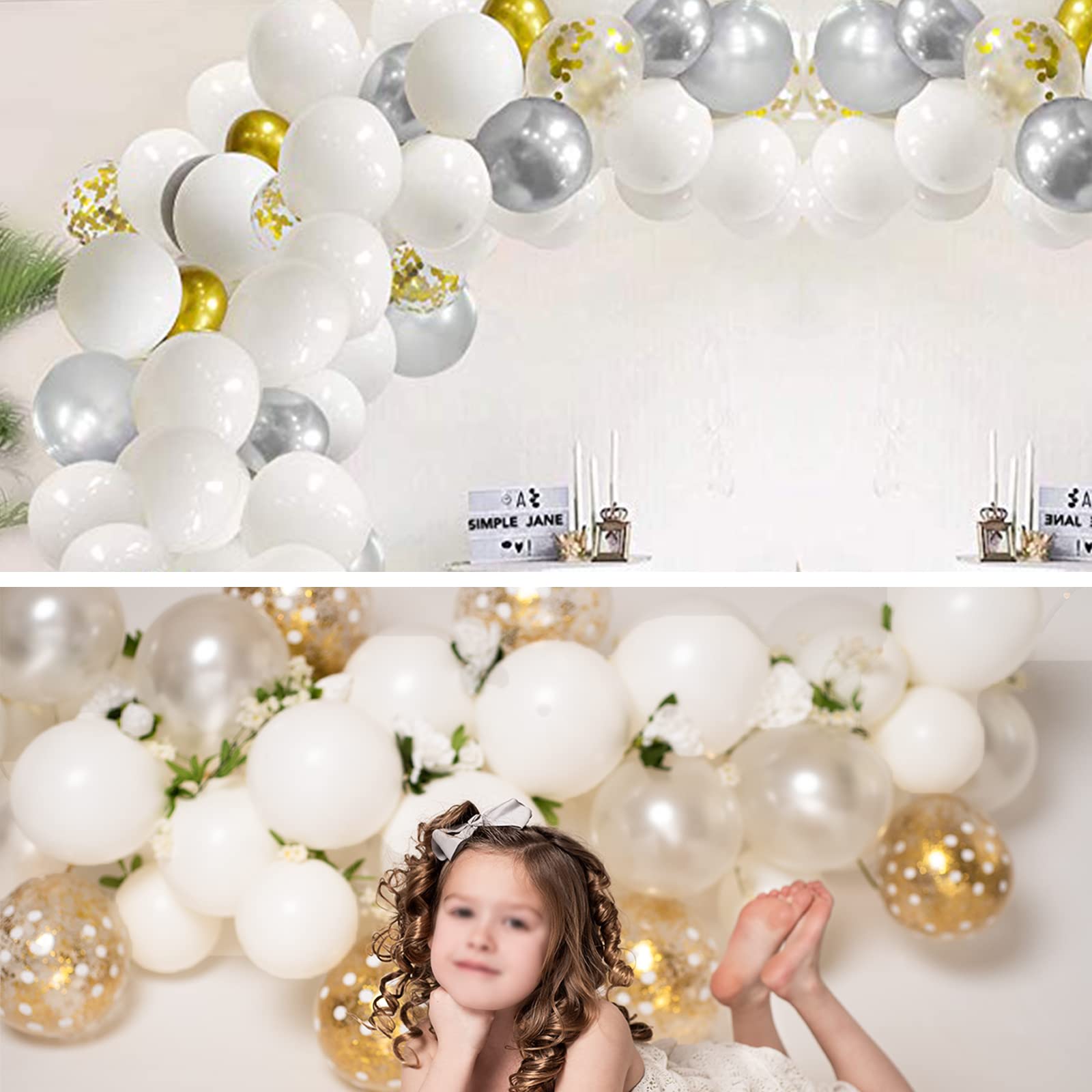 200pcs 5 Inch Matte White Latex Balloons with 2 Ribbon Rolls - Small Party Balloons for Birthday, Wedding, Baby Shower, Bridal, Anniversary & Festival Decorations - Perfect for Arch, Garland & Ceiling Decor