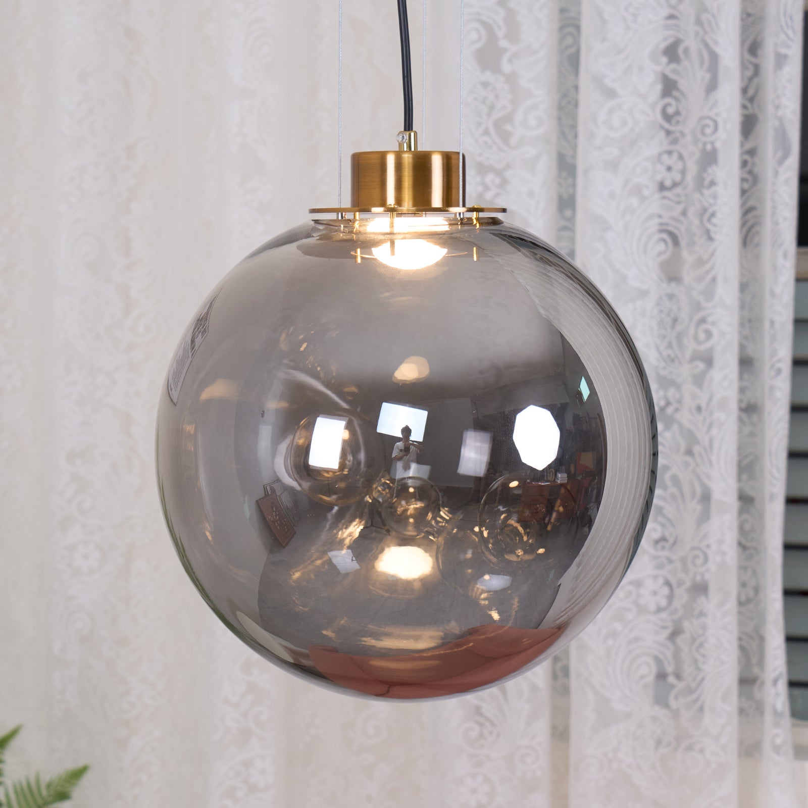 Soap Ball Pendant Light - Modern Glass Globe Hanging Lamp for Kitchen Island, Dining Room, Bedroom & Living Room Decor