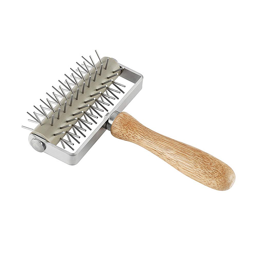 HOUSHIYU-521 Stainless Steel Dough Roller - Professional Pizza Crust Pastry Docker for Bread Baking | Perfect for Home Kitchens & Commercial Bakeries | Saves Time & Creates Even Dough Texture