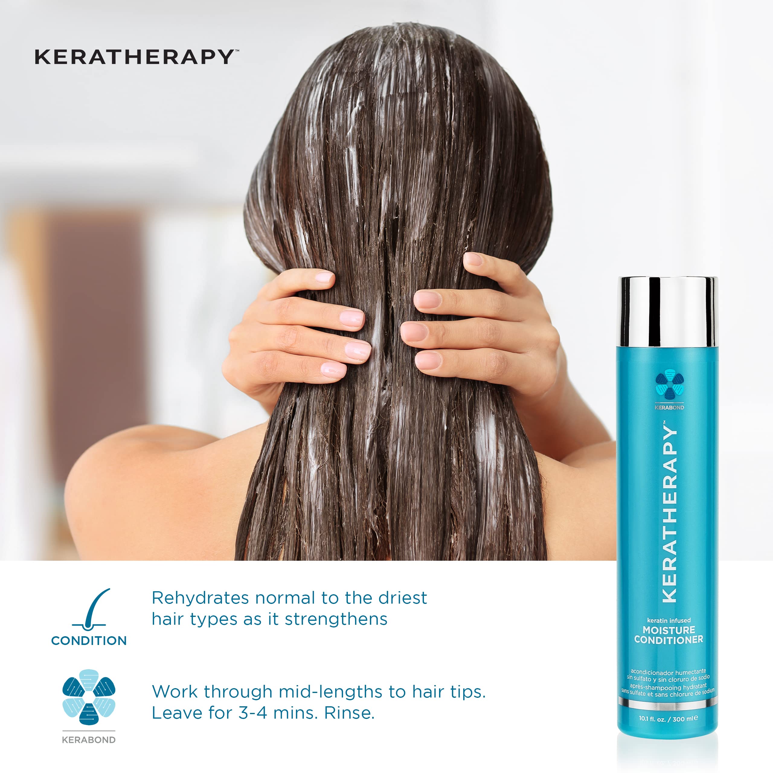 Keratherapy Keratin Infused Leave-In Conditioner Spray - 8.5oz (251ml) for Dry, Damaged Hair - Hydrating Moisture Treatment for Frizz Control & Shine | Perfect for Daily Use & Salon-Quality Results at Home