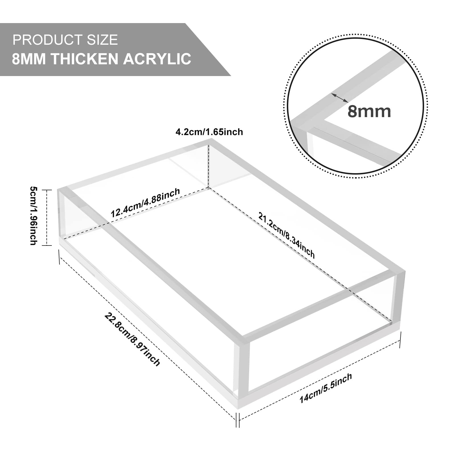 8mm Thick Clear Acrylic Napkin Holder - Disposable Hand Towel Organizer for Bathroom Vanity | Guest Paper Towel Tray for Home, Business, Restaurant & Hotel Use | Perfect for Restrooms, Kitchens and Hospitality Settings