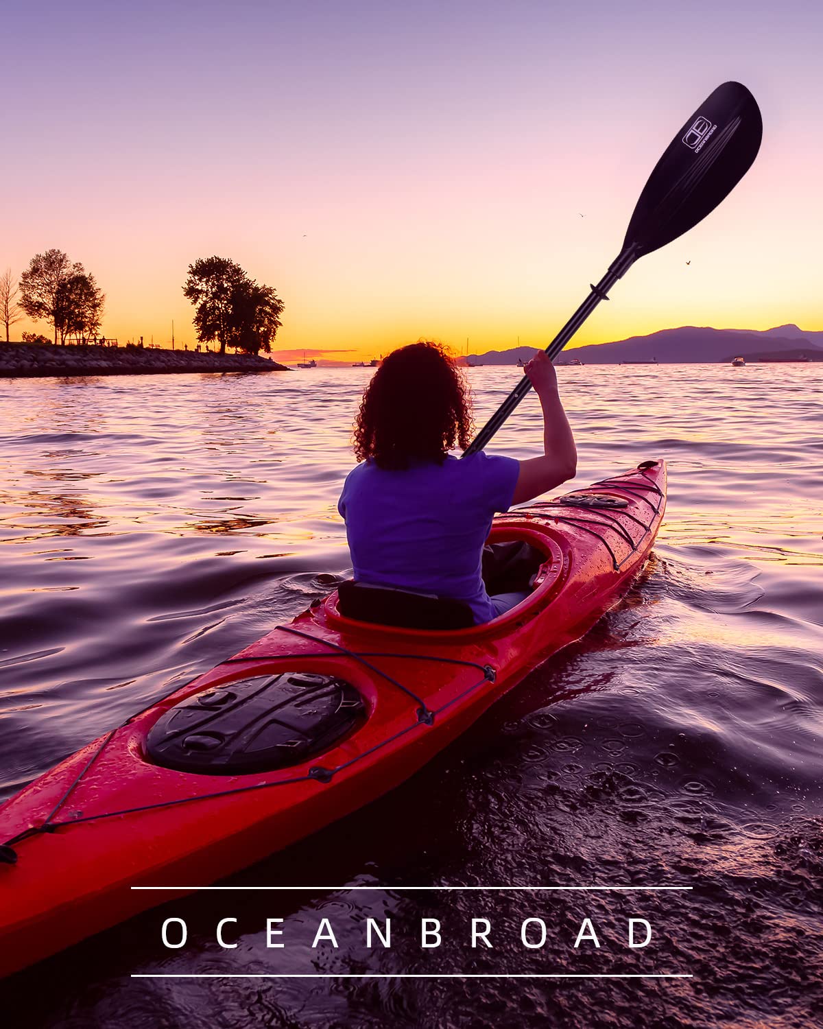 OCEANBROAD Adjustable Kayak Paddle 86-94 inches (220-240cm) - Lightweight Aluminum Shaft with Ergonomic Grip & Paddle Leash - Perfect for Kayaking, Canoeing, and Boating Adventures on Lakes, Rivers, and Coastal Waters