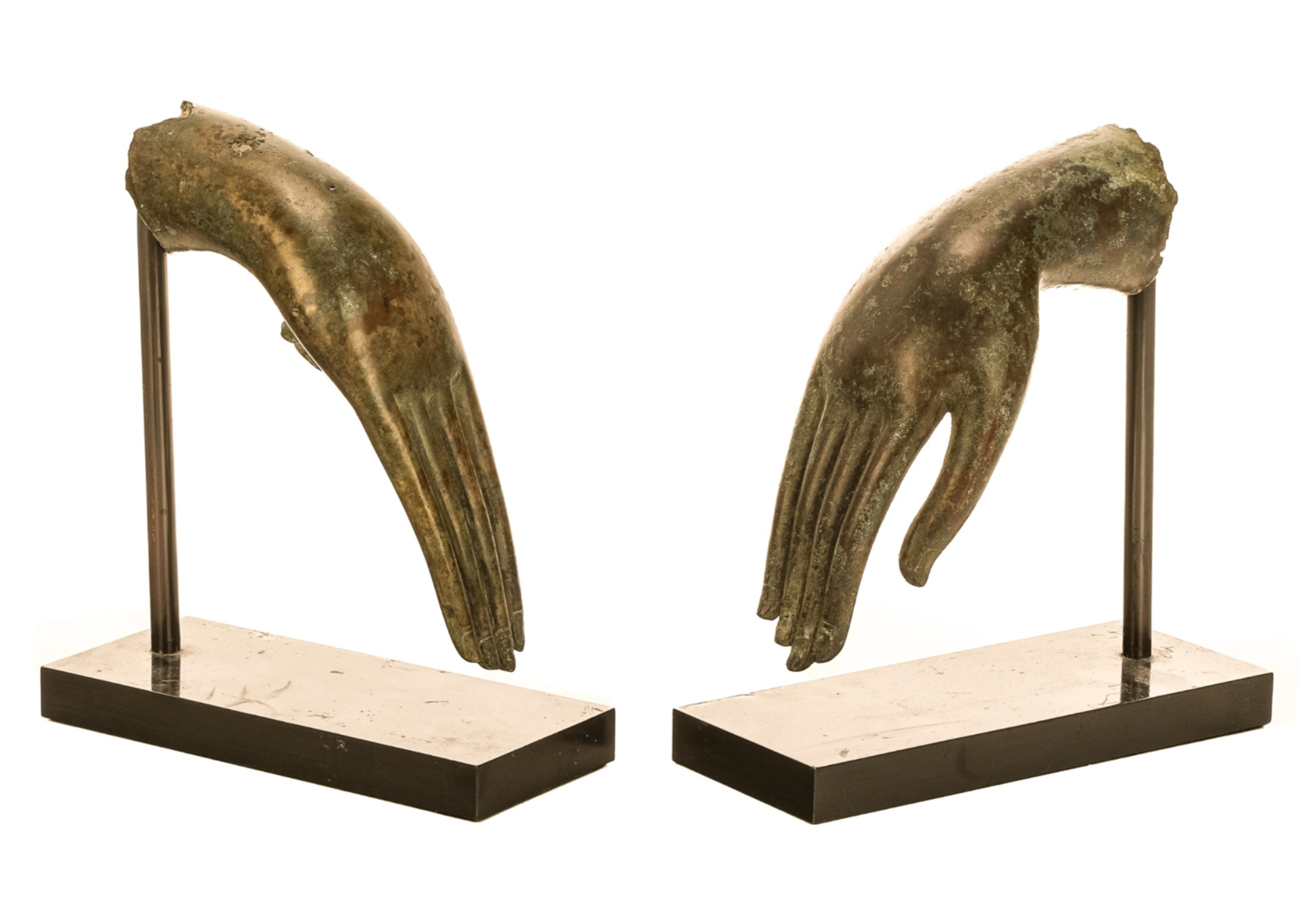 Antique Bronze Southeast Asian Buddha Hand Statue - Exquisite Home Decor for Meditation & Spiritual Spaces