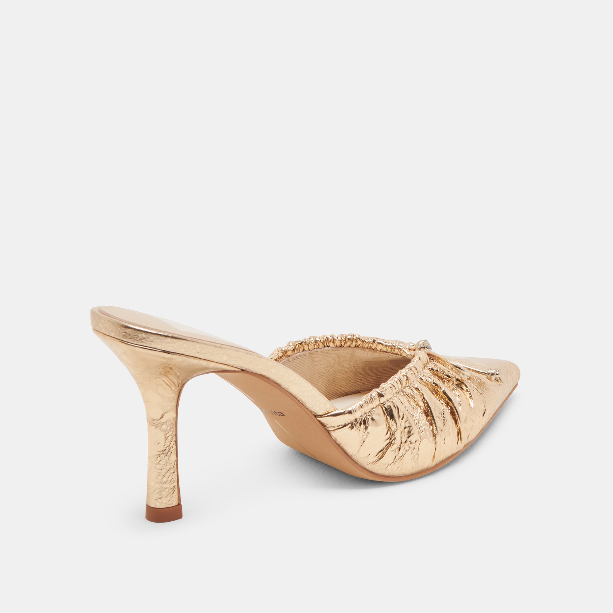 KAIRI Women's Gold Distressed Leather Heels - Elegant High Heel Pumps for Party, Wedding & Evening Events
