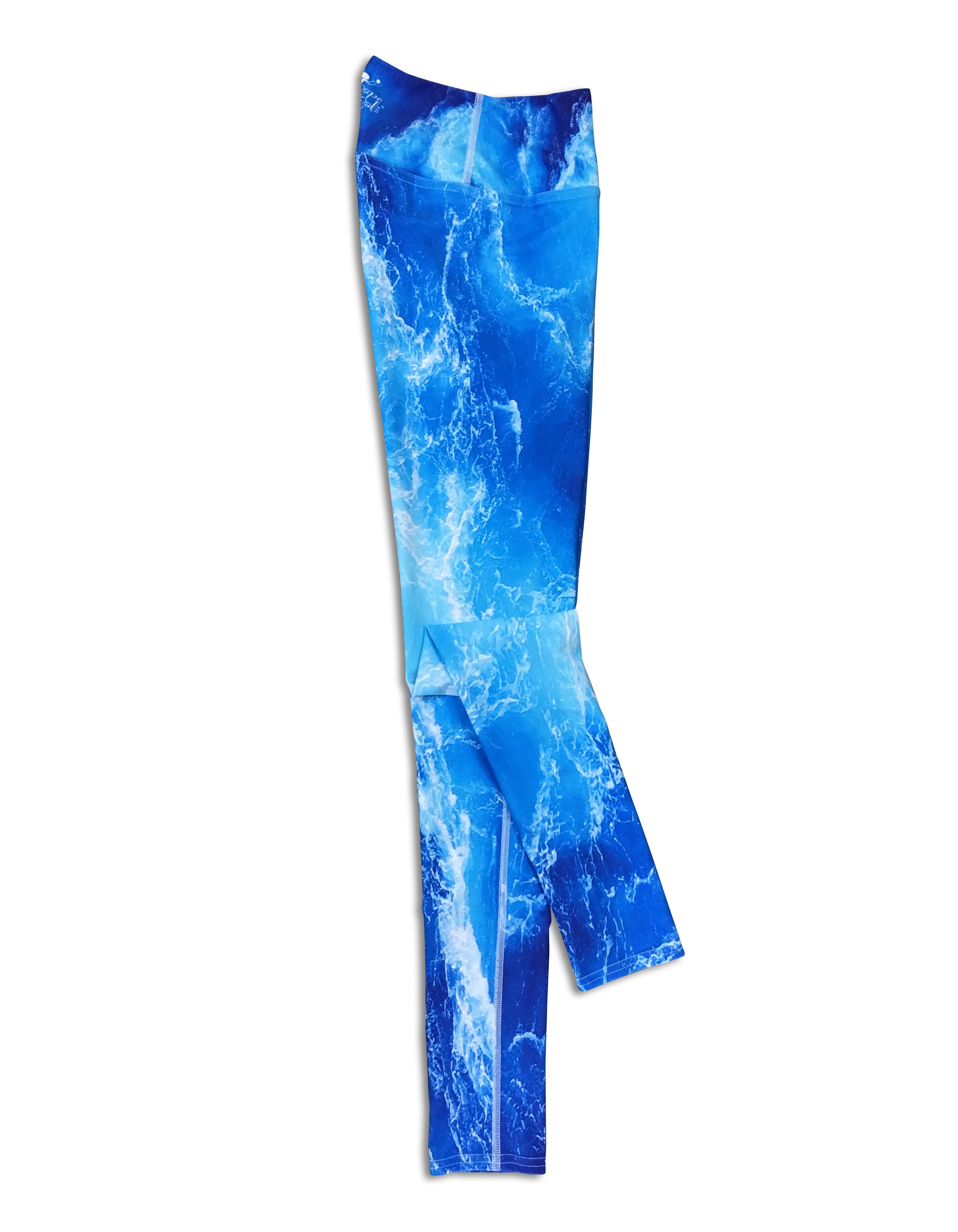 Deep Blue Ocean Mermaid Print High Waist Yoga Leggings for Women - Comfortable Workout Pants for Yoga, Gym & Lounge Wear