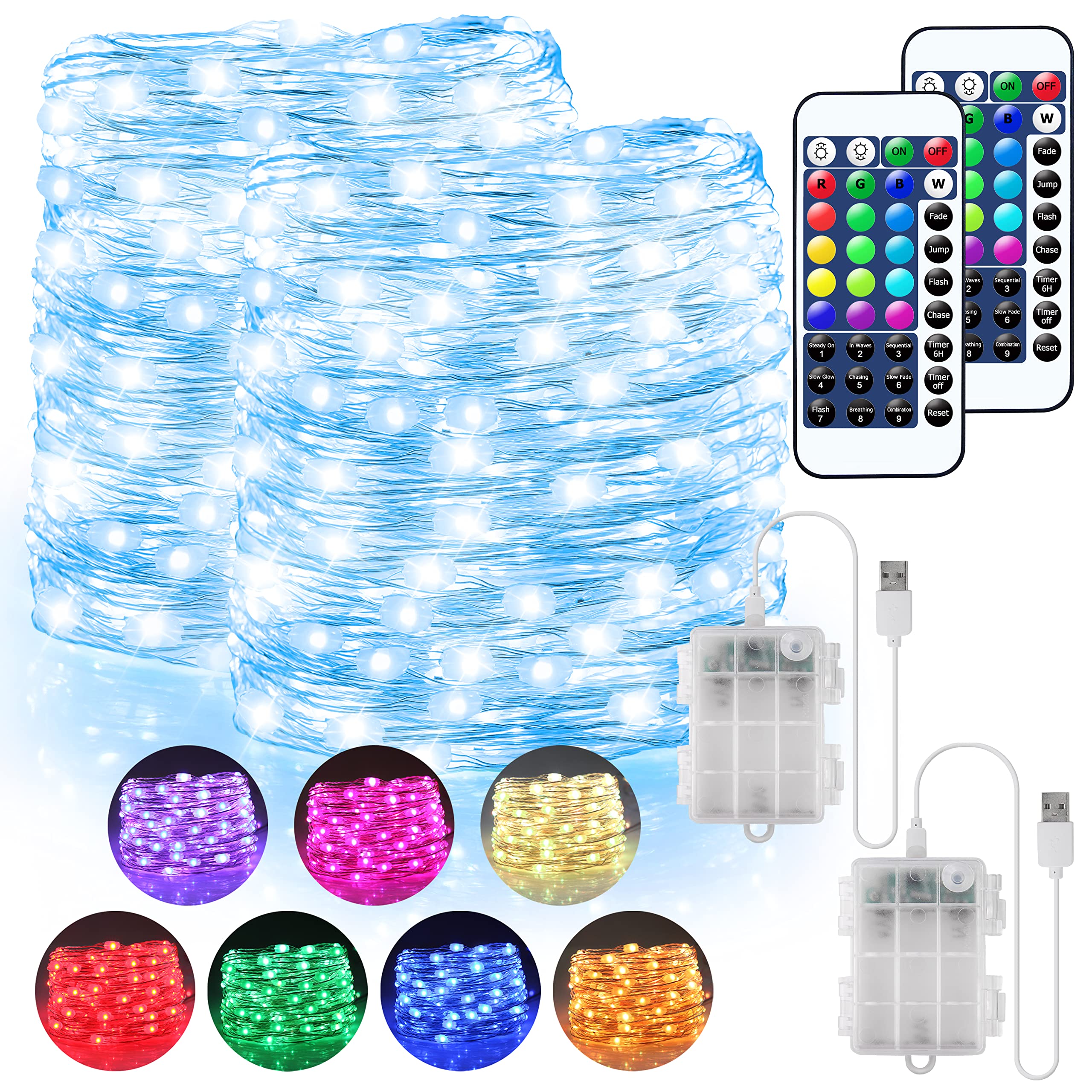 OMIKA 16.4ft LED Fairy Lights - 50 Waterproof String Lights with Remote for Bedroom, Garden & Party Decor