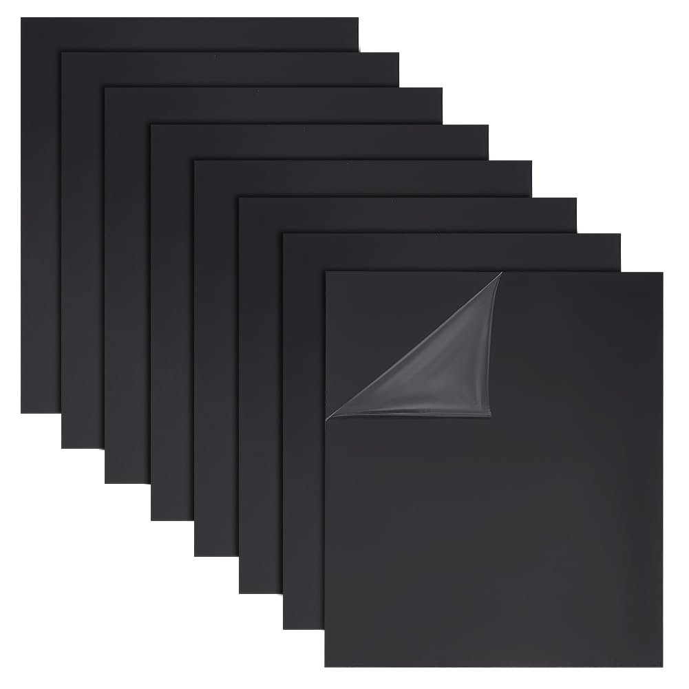 OLYCRAFT 8 Sheets 8x10 Inch Black ABS Plastic Sheets - 0.5mm Thick Hard Plastic Plates for Architectural Models, Sand Tables & DIY Building Projects - Perfect for Model Making, Crafting and School Projects