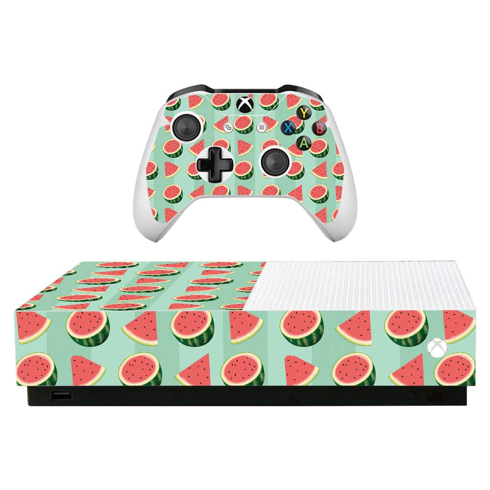 MightySkins Vinyl Skin Wrap for Microsoft Xbox One S All-Digital Edition - Watermelon Patch Design | Protective & Durable Decal Cover | Easy to Apply & Remove | Made in USA | Perfect for Gaming Setups & Personalized Console Customization