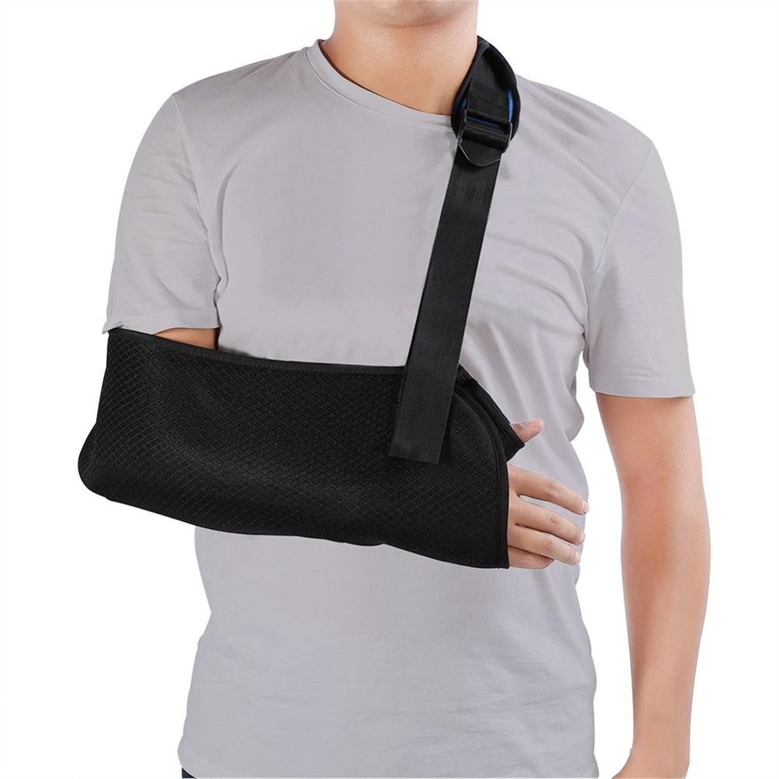 HEYUANPIUS Adjustable Arm Sling Support - Soft Padded Shoulder Brace for Men & Women, Breathable Black Universal Arm Sling | Ideal for Shoulder Injuries, Post-Surgery Recovery & Arm Support