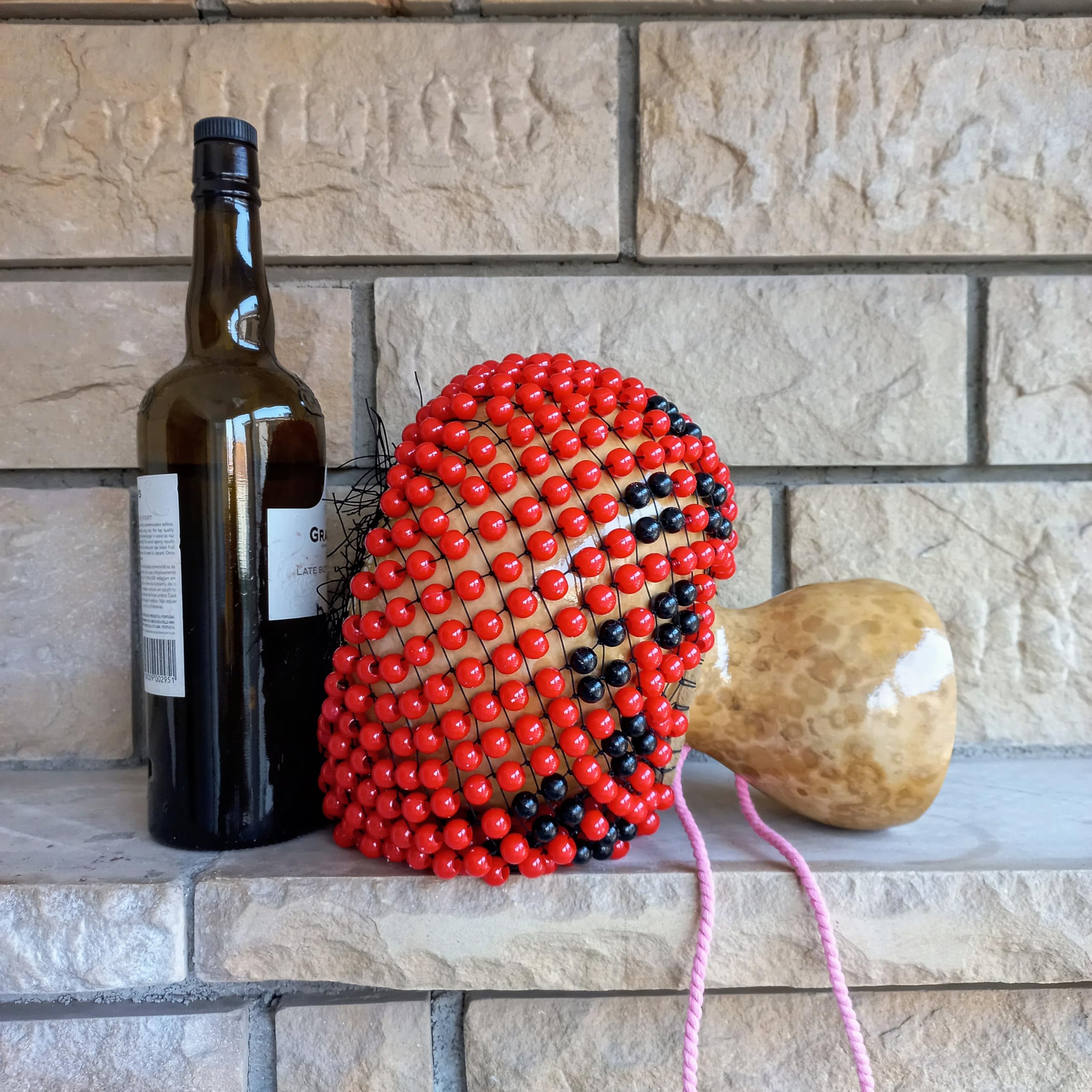 Black and Red Beaded Shekere - Authentic Latin Percussion Instrument for Musicians & Music Lovers - Perfect Rhythm Gift for Mother's Day, Birthdays & Special Occasions - Great for Live Performances, Music Classes & Home Decor