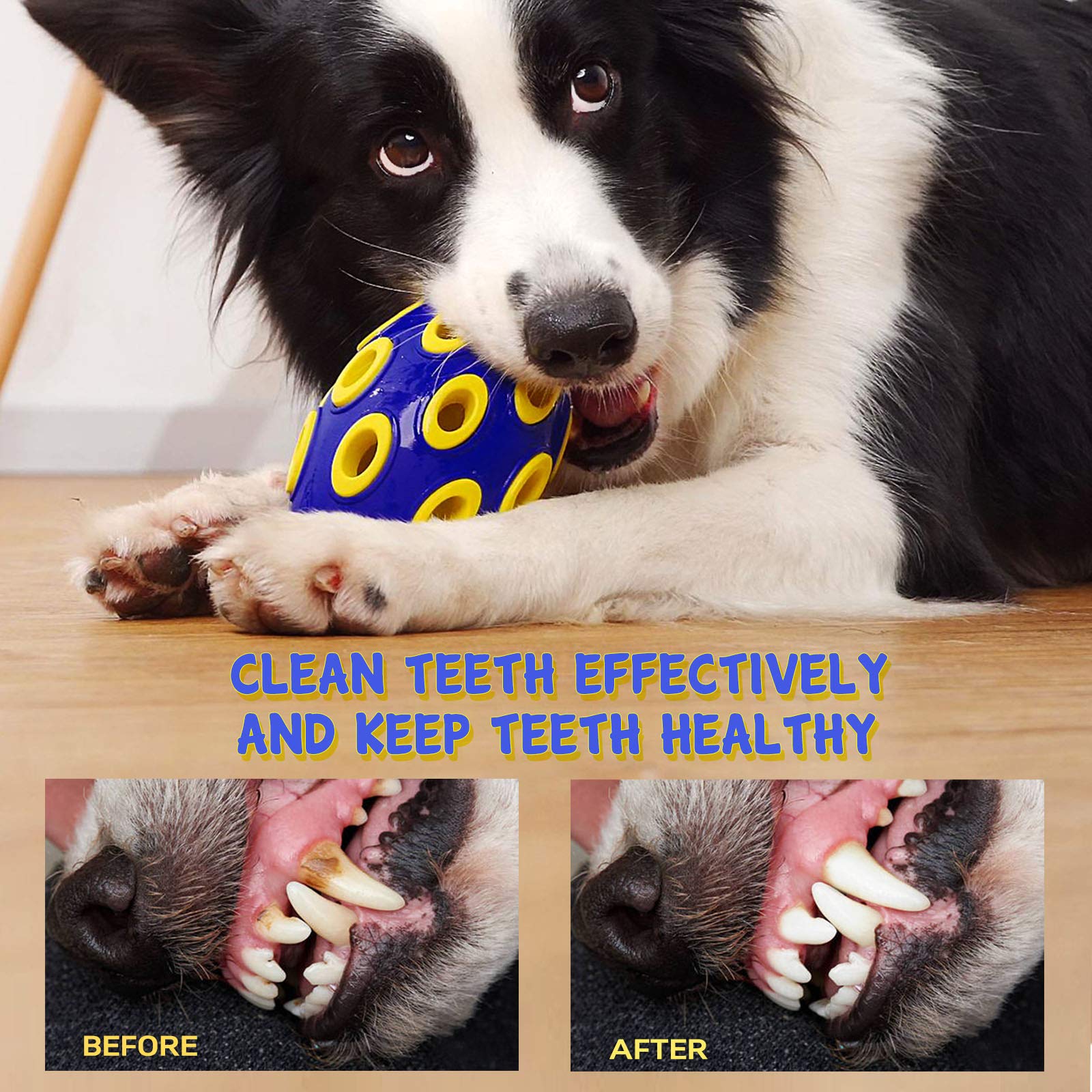FONPOO Durable Treat Dispensing Dog Toys - Squeaky Chew Resistant Toys for Aggressive Chewers - Interactive Fetch Tennis Balls for Medium & Large Breed Dogs - Perfect for Training, Playtime & Mental Stimulation