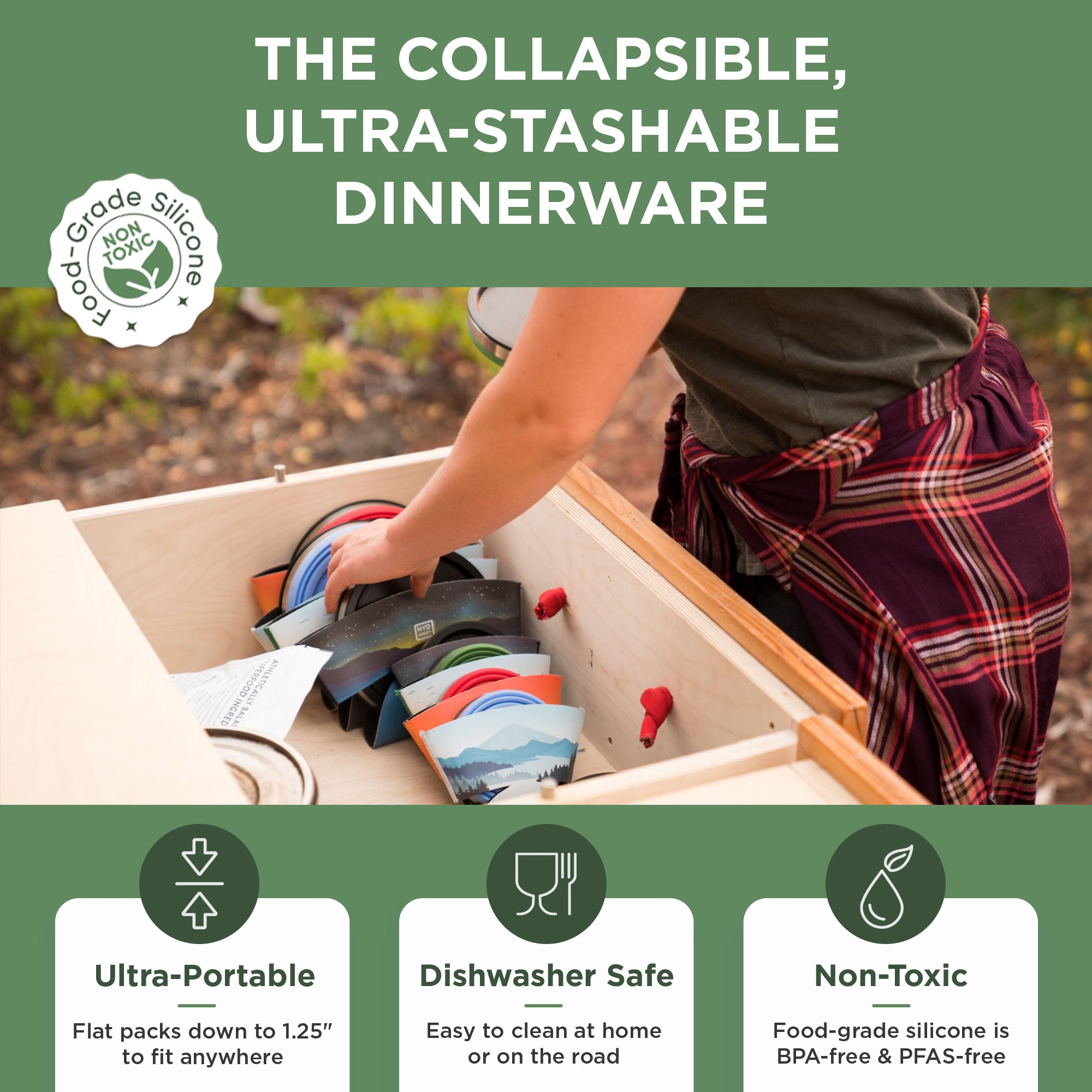 Collapsible Insulated Bowl - 1.5 Cup Portable Food Container for Camping, Hiking & Travel | BPA-Free Thermal Bowl for Hot & Cold Meals On The Go