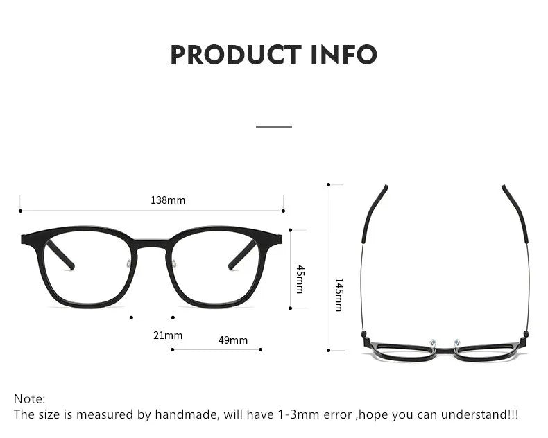Aimee Women's Full Rim Square Titanium Acetate Eyeglasses 81051 - Stylish & Lightweight Glasses for Work, Reading & Everyday Wear