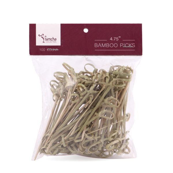 4.75 Inch Bamboo Toothpicks - 100 Count Natural Wooden Picks for Appetizers, Cheese, Fruits & Party Snacks