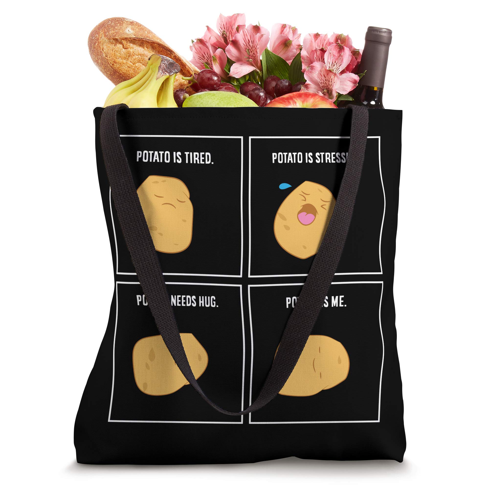 Funny Potato Meme Tote Bag - 'I'm A Potato' Vegetarian Vegetable Grocery Shopping Bag for Farmers Market, Picnics & Eco-Friendly Lifestyle