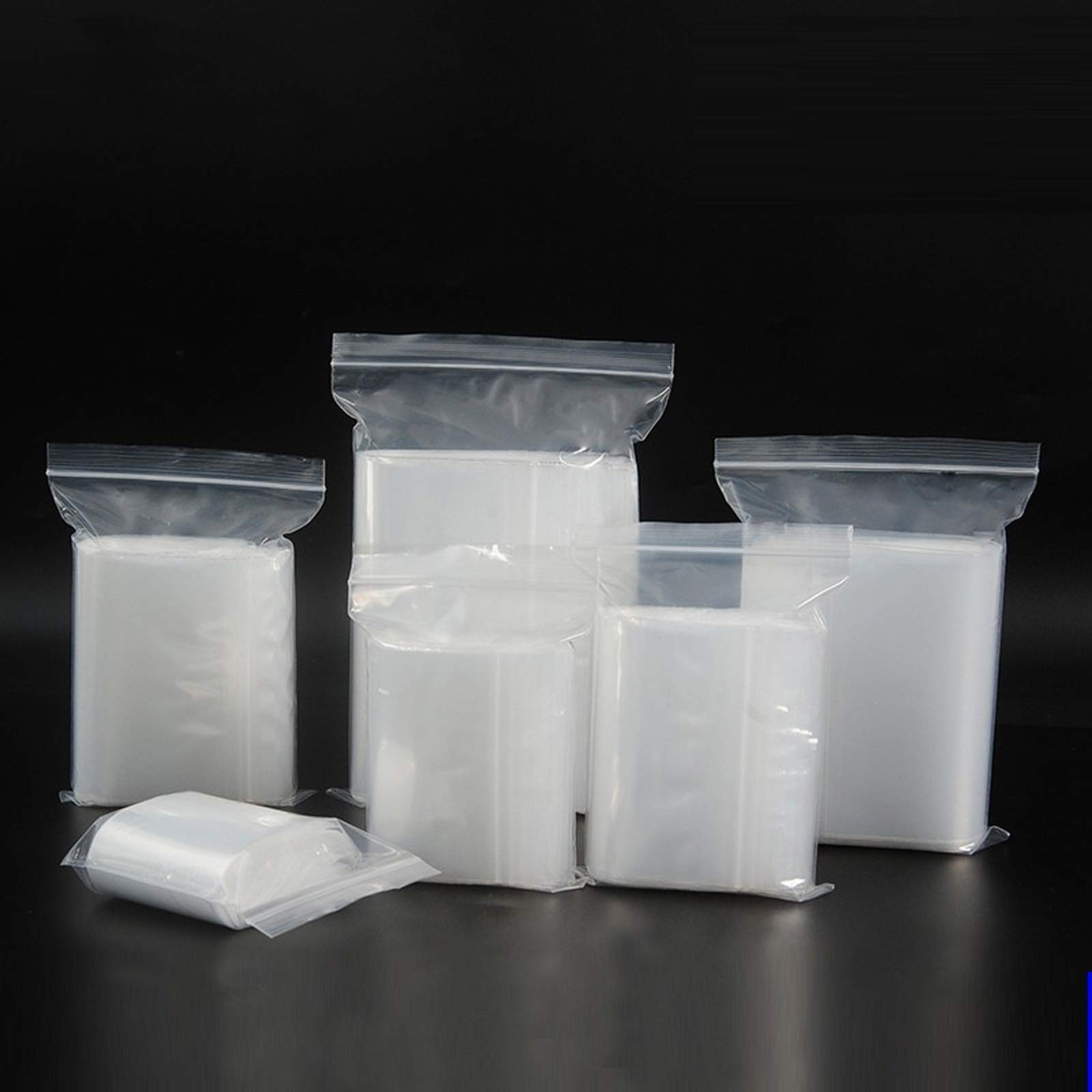 100 Pcs Resealable Zipper Bags - Thickened Transparent Plastic Storage Bags for Food, Jewelry & Small Items | Self-Sealing, Tearable, Various Sizes (4x6cm) | Perfect for Kitchen, Travel, Crafting & Organizing