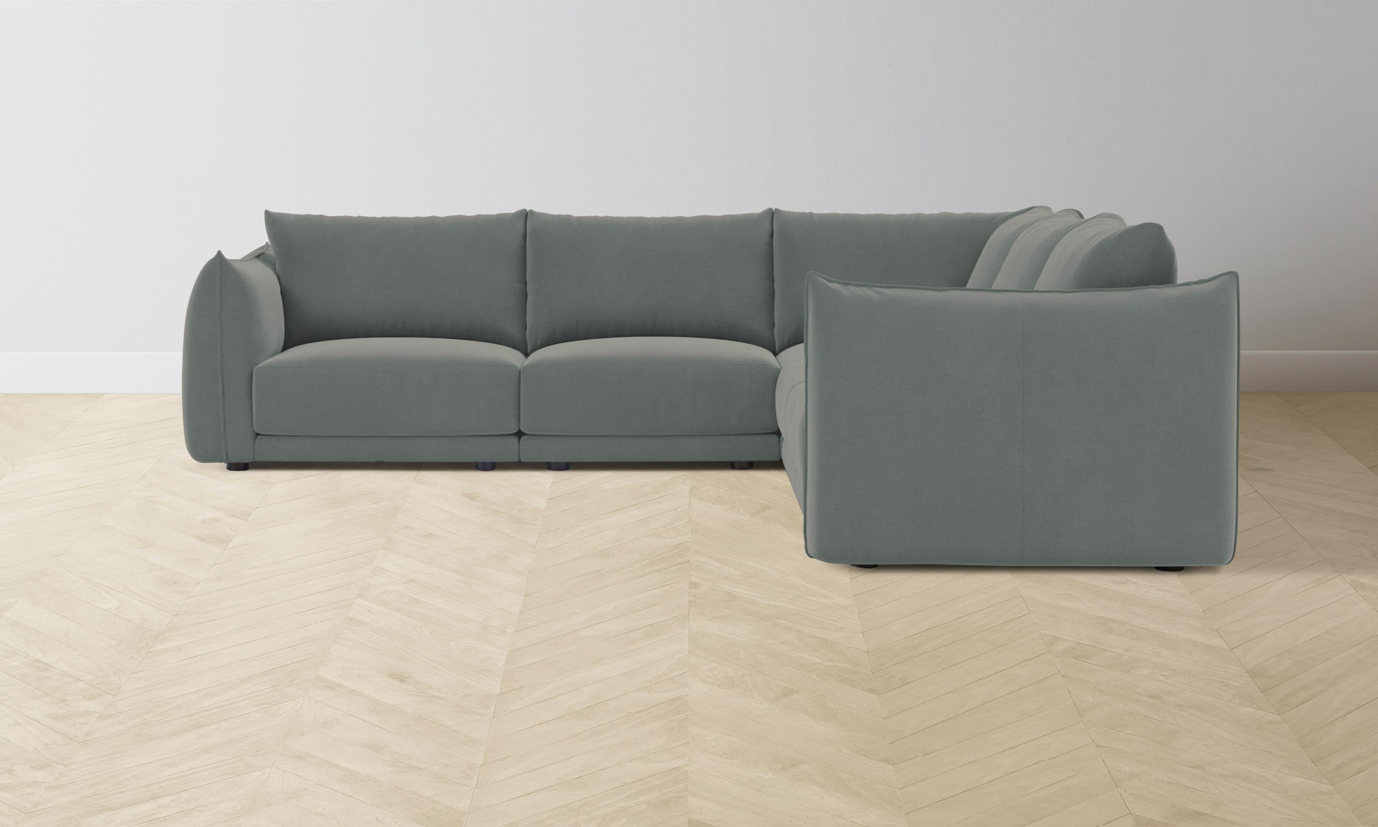 Jones Modular Sectional Sofa - Premium Mohair Fabric in Fog Gray | Perfect for Living Room, Lounge & Family Gatherings