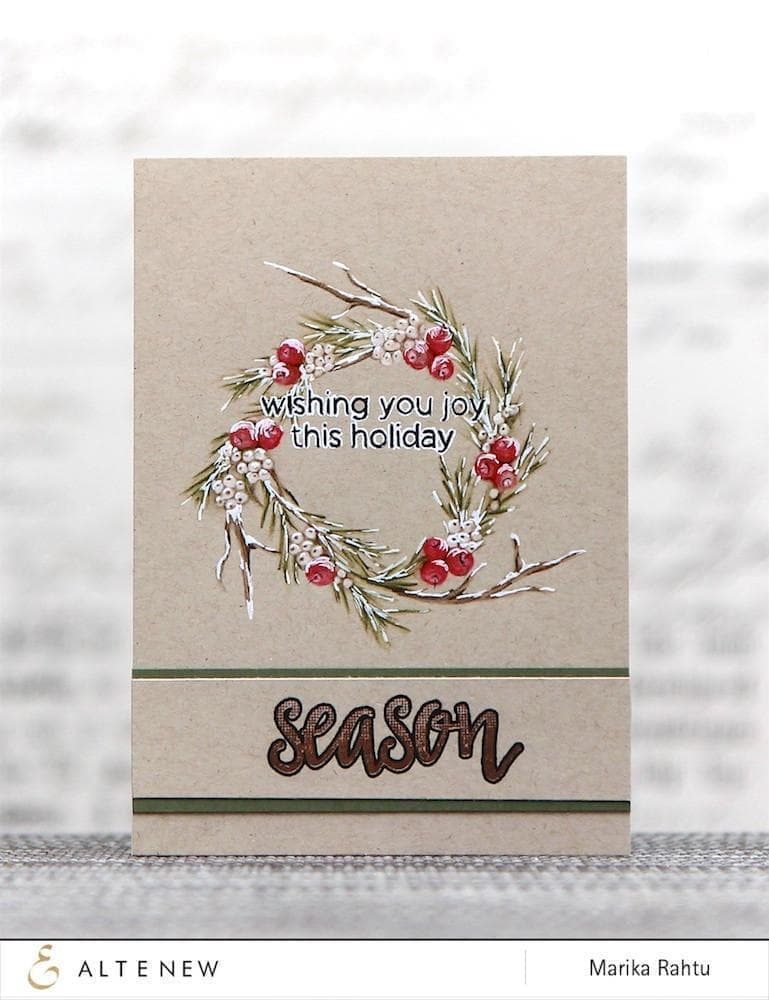 Halftone Holidays Stamp & Die Set Bundle - Christmas Card Making Supplies for DIY Scrapbooking & Holiday Crafts