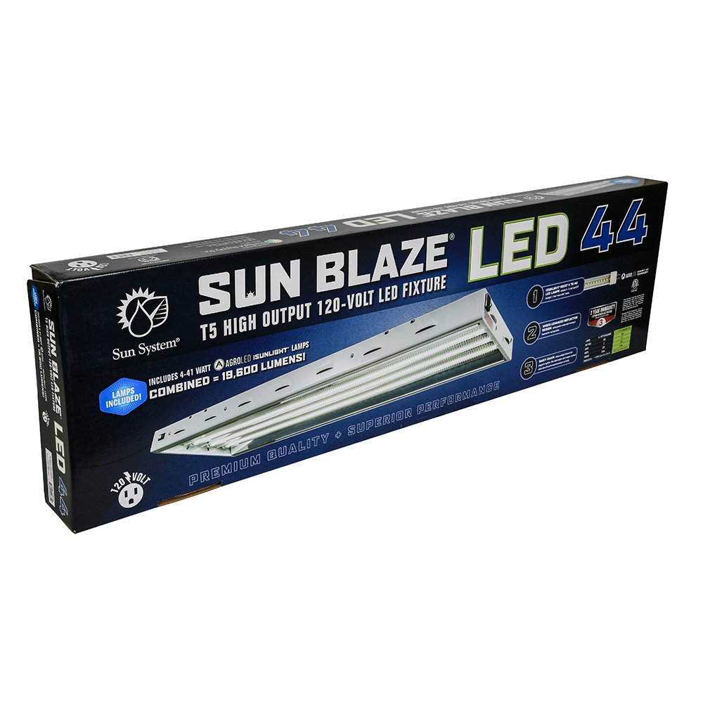 T5 LED Grow Light Fixture 4ft 4-Lamp 120V for Indoor Hydroponics & Greenhouse Plants - Perfect for Seedlings, Herbs, and Vegetables Cultivation