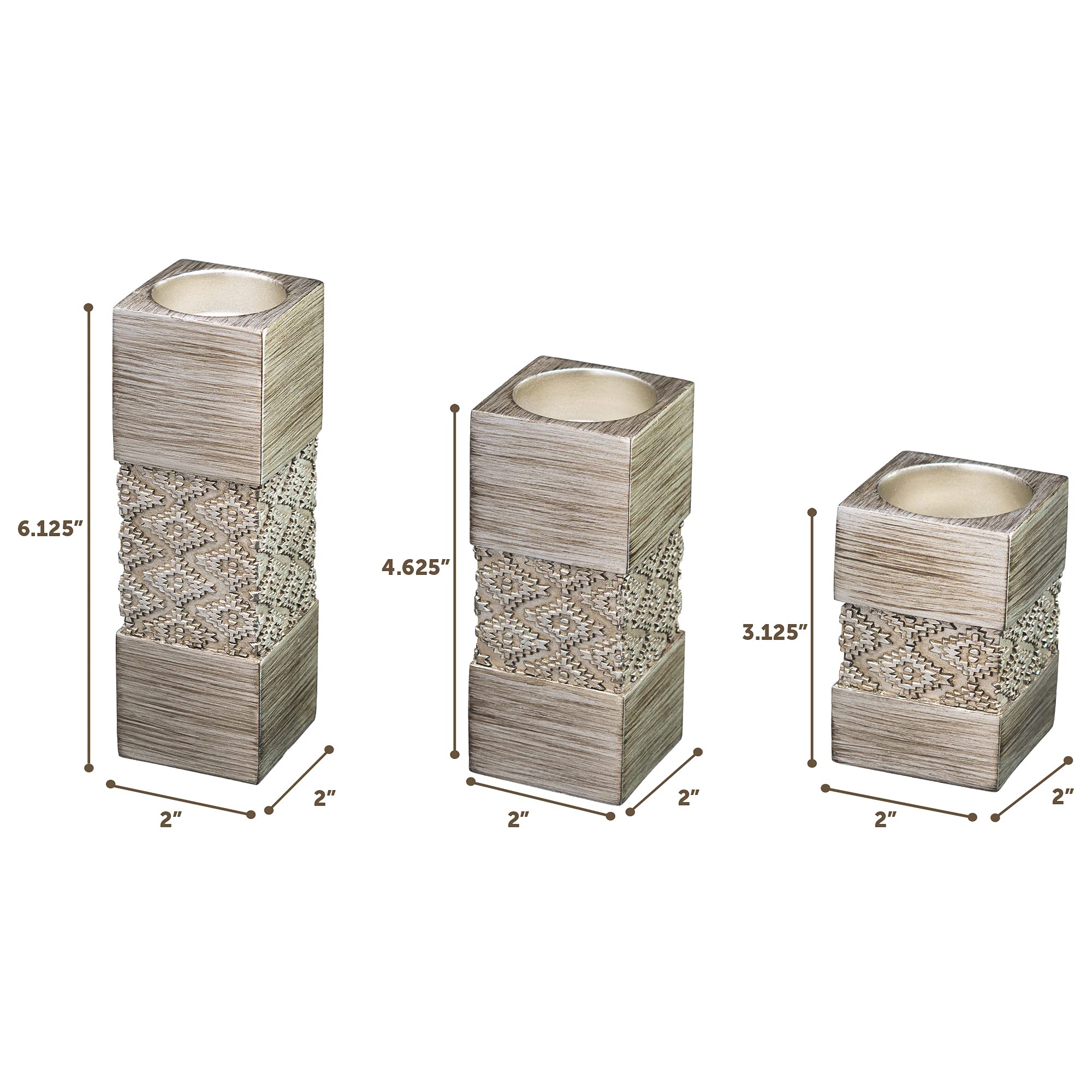 Dublin Silver Tealight Candle Holder Set of 3 - Elegant Home Decor for Living Room, Dining Table, Coffee Table, Fireplace, Entryway & Bathroom | Perfect for Romantic Dinners, Relaxing Baths & Holiday Centerpieces