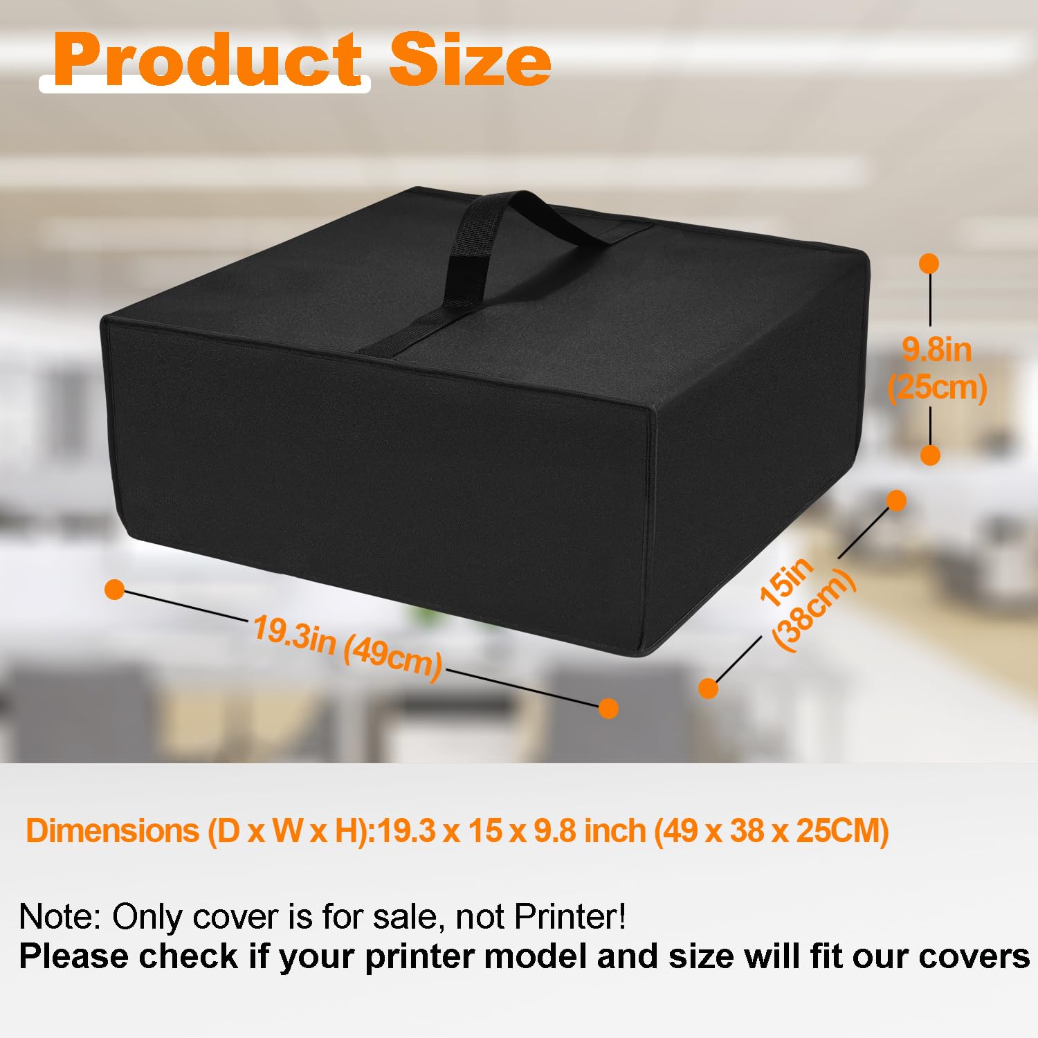 Premium Heavy Duty Waterproof Dustproof Anti-Static Printer Cover for HP OfficeJet Pro 9125e/8135e/9015e All-in-One Printers (19.3