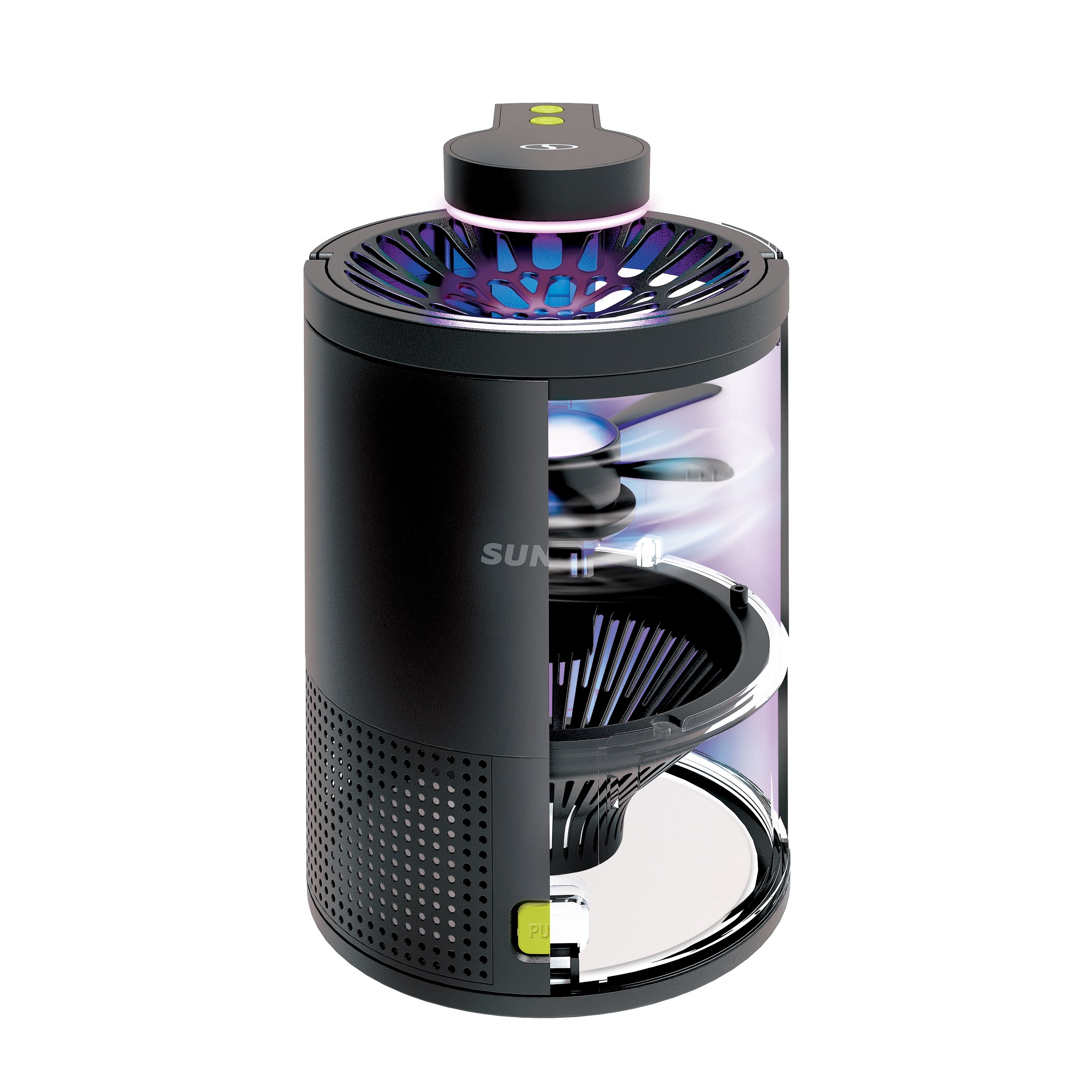 Sun Joe SJ BZ15W BLK UV Indoor Insect Trap - Non-Toxic UV Light with 10 Sticky Traps for Flies, Mosquitoes & Gnats | Safe for Home, Kitchen & Office Use (Black)