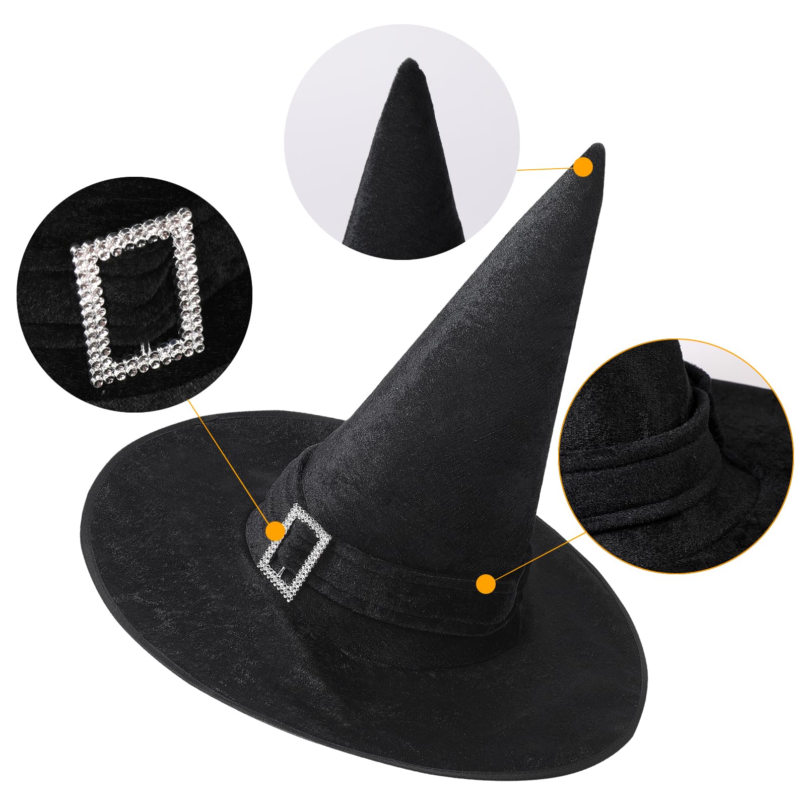 Black Witch Hat for Women - Halloween Decorations, Party Carnival & Cosplay Costume Accessory | Perfect for Witch Costumes, Spooky Decor, and Themed Events