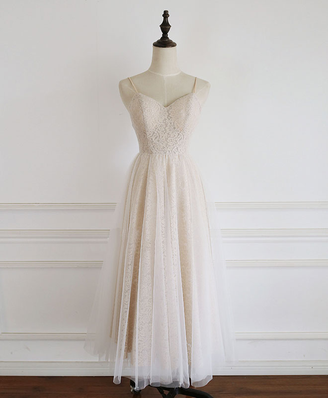 Elegant Champagne Tulle Lace Short Prom Dress for Homecoming - Perfect for School Dances, Parties & Special Occasions