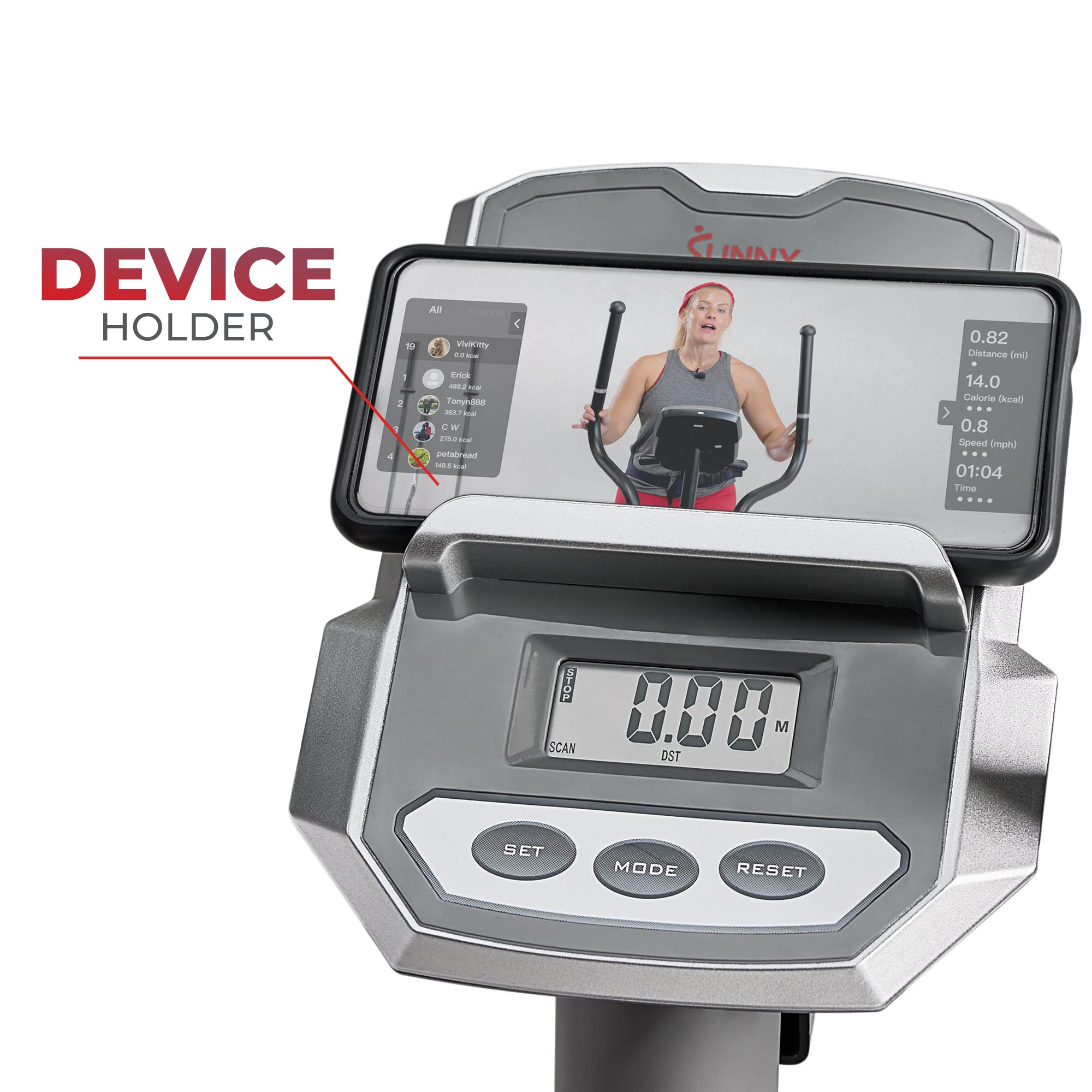 Sunny Health & Fitness Smart 2-in-1 Upright Elliptical Trainer - Full Body Workout Machine for Home Gym with Bluetooth Connectivity & Magnetic Resistance | Ideal for Cardio, Cross-Training, Arm & Leg Exercises | Compatible with SunnyFit App for Fitness Tracking