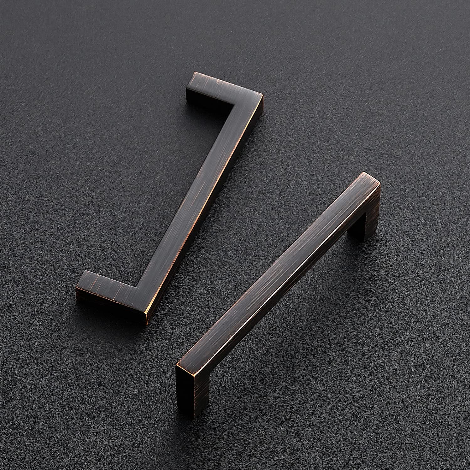 Ravinte 15 Pack Solid 3-3/4 Inch Slim Square Bar Drawer Pulls - Oil Rubbed Bronze Cabinet Handles for Kitchen & Bathroom Hardware - Perfect for Modern Cabinets, Dressers, and Furniture Upgrades