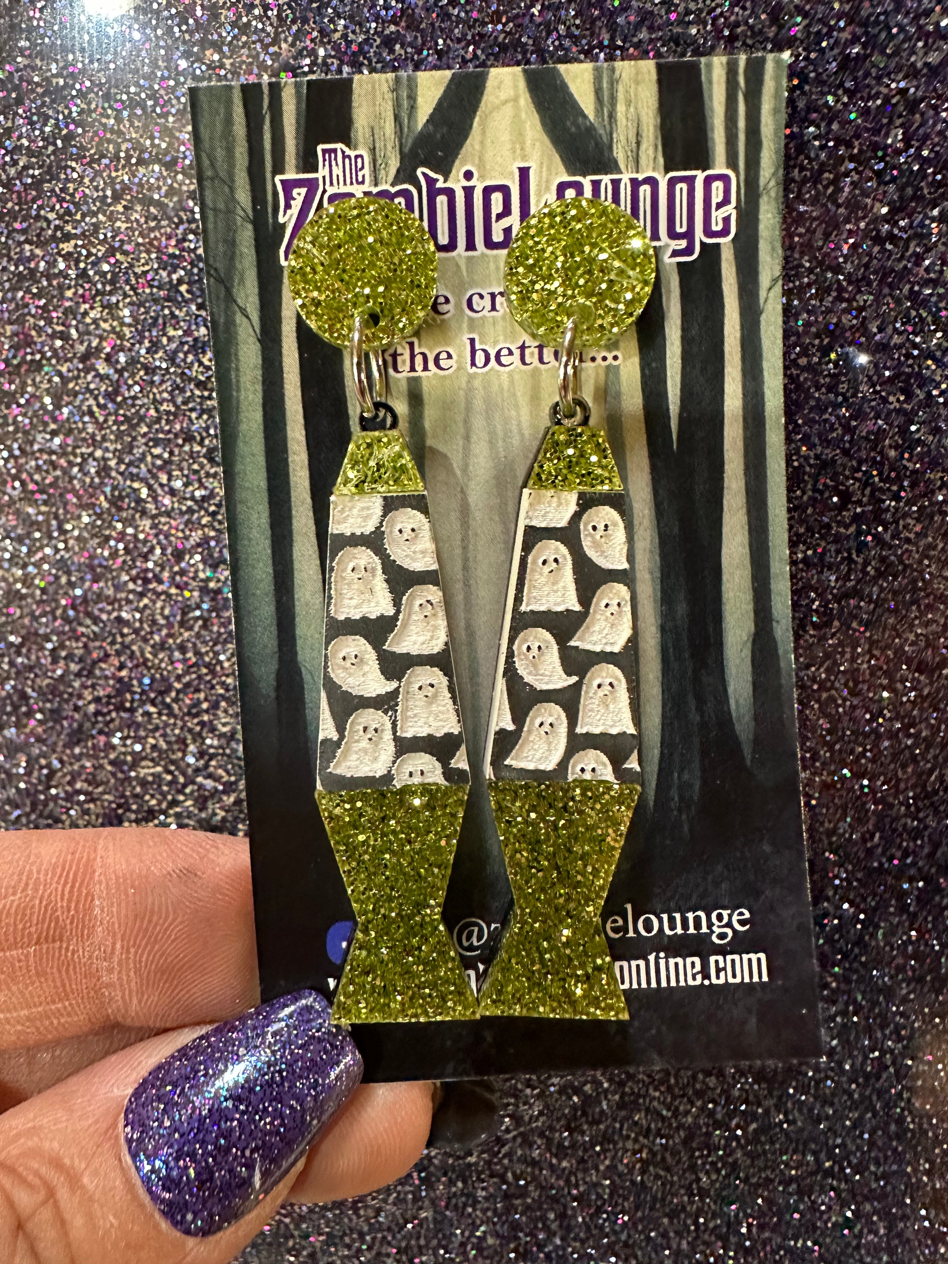 Spooky Halloween Lava Lamp Earrings for Women - Unique Glow in The Dark Dangle Earrings for Costume Parties & Cosplay Accessories
