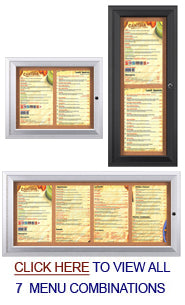 8.5 x 14 Enclosed Indoor Menu Holders - Premium Portrait Menu Display Cases for Restaurants, Cafes & Hotels - Perfect for Tabletop, Counter & Wall Mounting