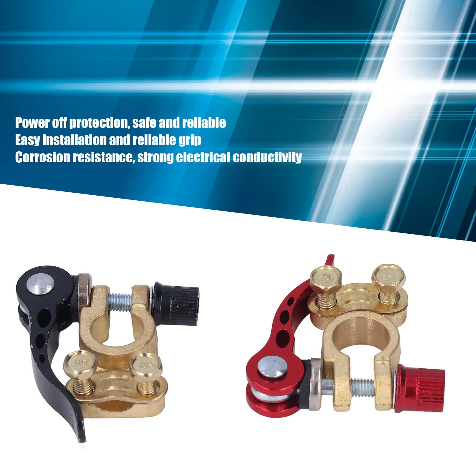 Car Battery Terminal Clamps - 2PCS Quick Disconnect Connectors for Positive/Negative Power Terminals - Perfect for Auto Maintenance & Repair