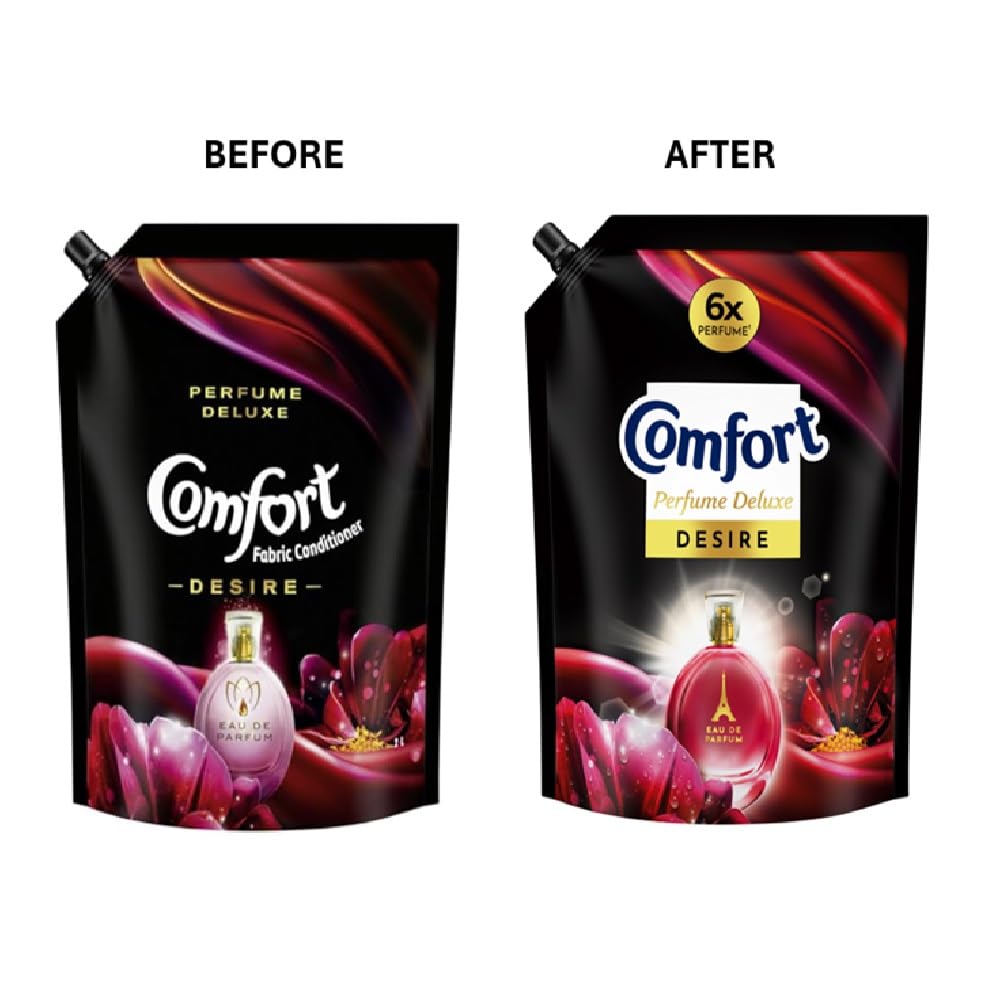 Luxury Comfort Perfume Deluxe Fabric Softener - 2L Pouch with French Floral & Orange Fragrance for Laundry & Home Freshness