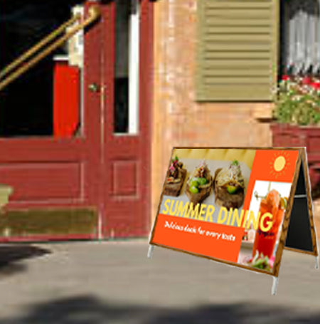 48x72 Wooden A-Frame Sign Holder with 1 1/4 Inch Wide Snap Frame - Perfect for Outdoor Advertising, Restaurant Menus, and Retail Store Displays