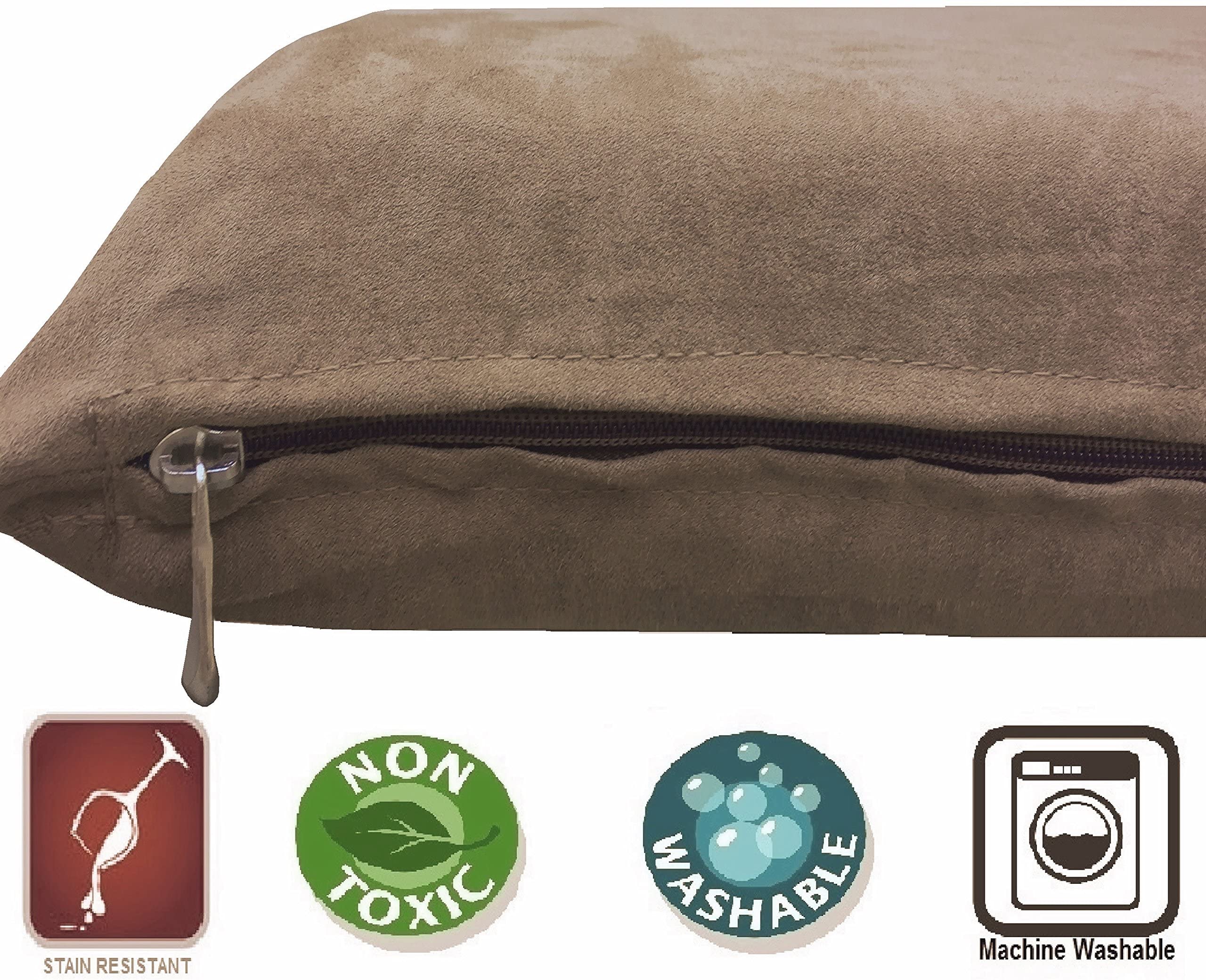2 Pack Gel Cooling Memory Foam Dog Bed for Large Dogs - Waterproof Inner Cover, Microsuede Brown (45x27x3 Inches) - Orthopedic Support for Arthritis & Joint Pain Relief - Perfect for Kennels, Crates & Home Use