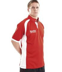 Kooga Junior Rugby Panel Teamwear Match & Training Shirt - Red/White - Perfect for Youth Rugby Games & Practice Sessions