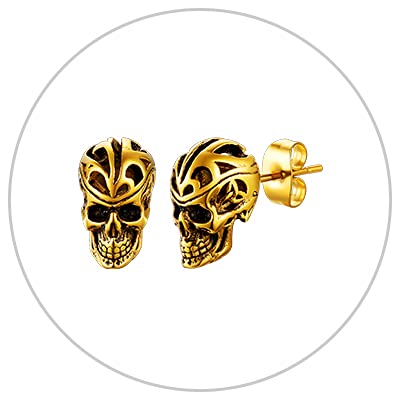 Celtic Skull Studs-gold