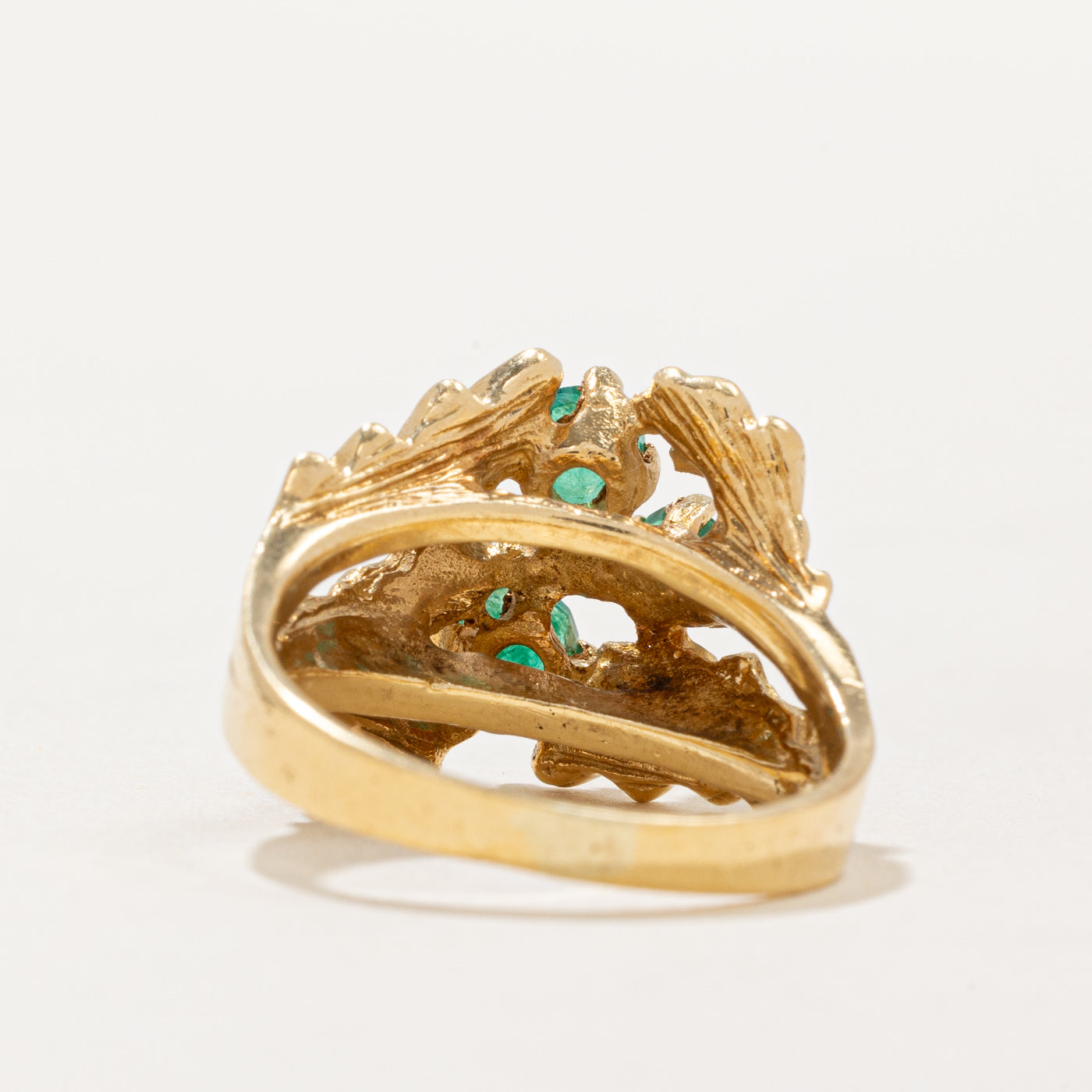 Emerald Cluster Cocktail Ring - 0.50 Carat Total Weight (CTW) - Size 6.25 - Elegant Statement Jewelry for Parties, Weddings & Special Occasions