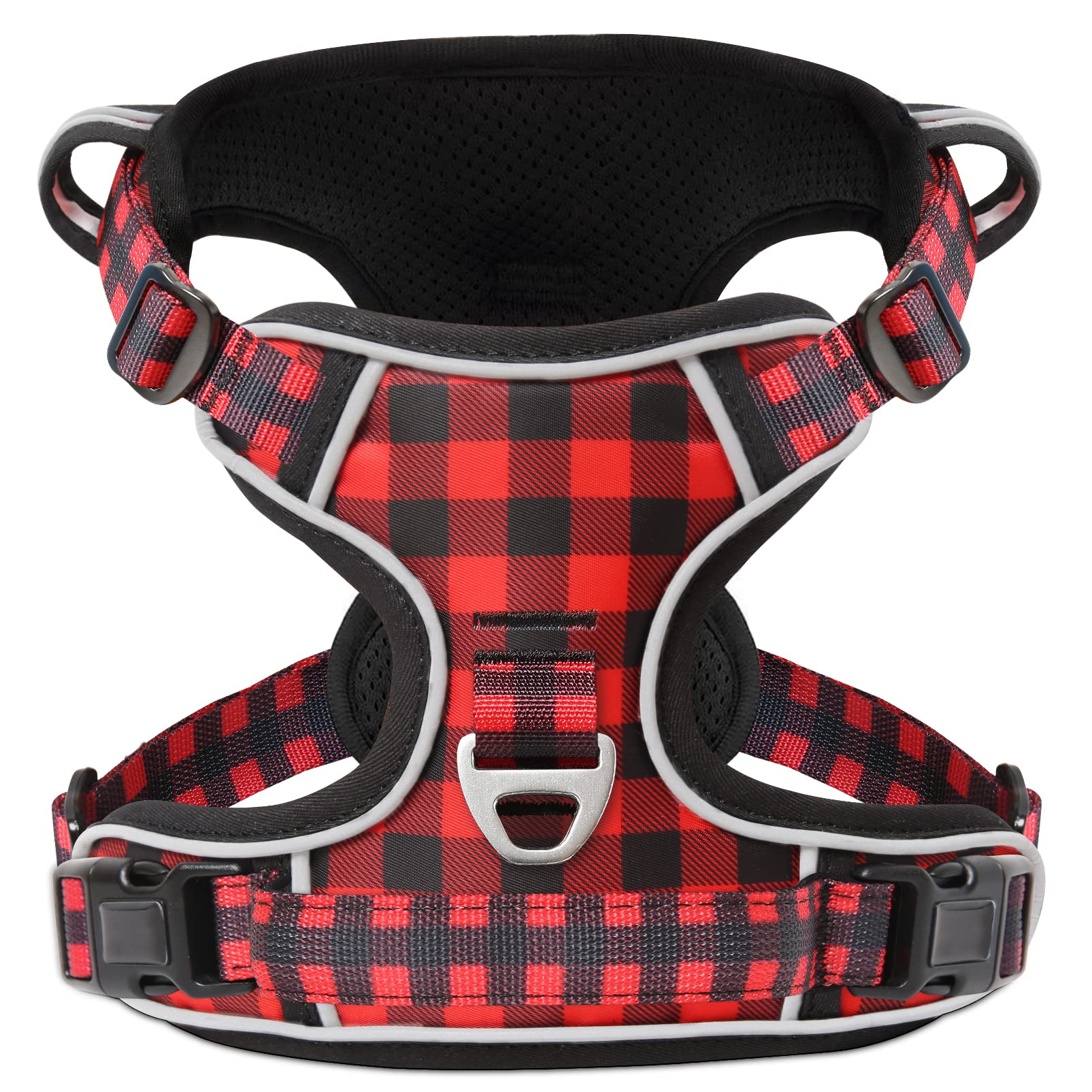 No Pull Dog Harness with Reflective Oxford & Soft Padding - Adjustable Front/Back Leash Attachments for Small Medium Large Dogs - Perfect for Walking, Training & Outdoor Adventures