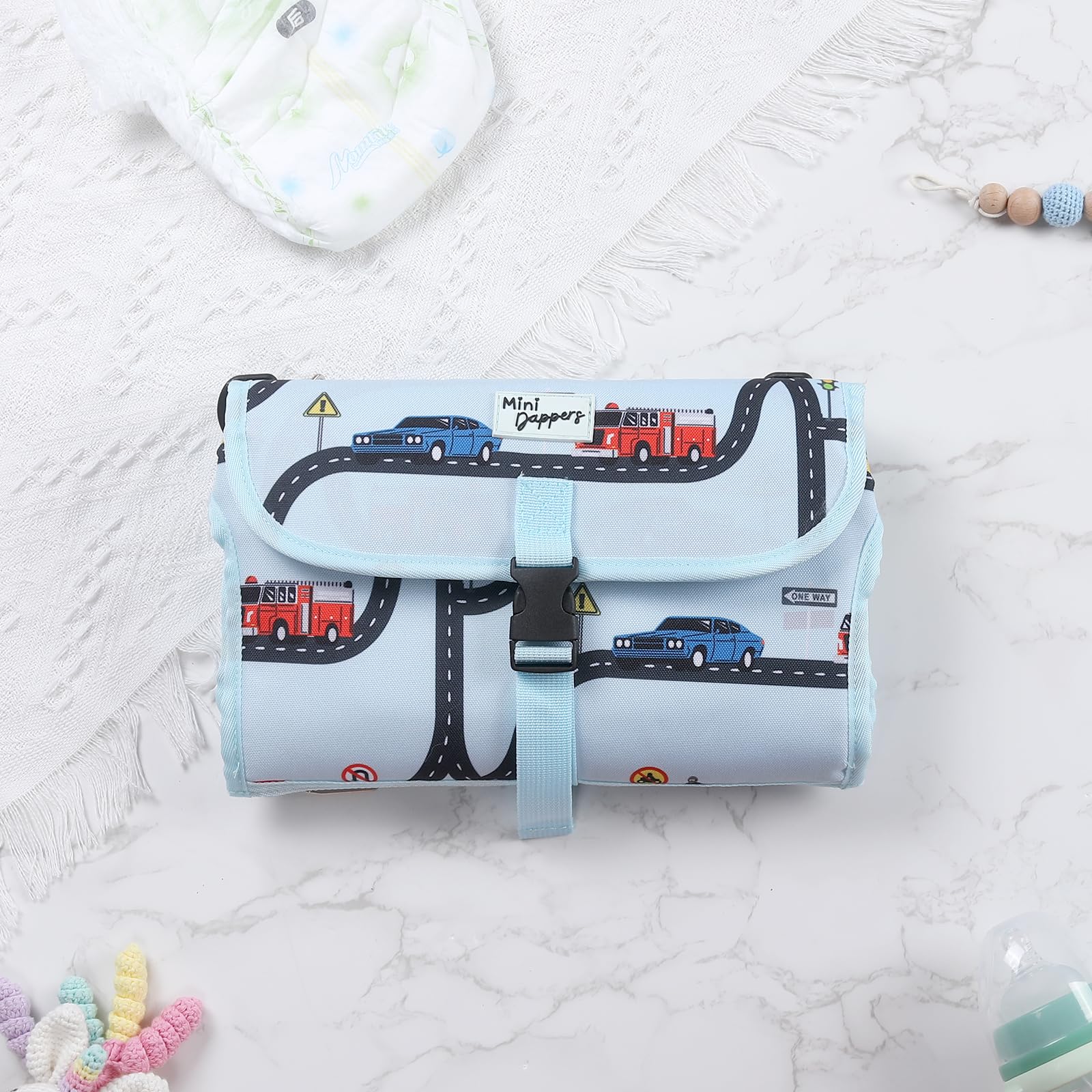 Portable Waterproof Baby Changing Pad - Lightweight Foldable Diaper Changing Mat with Shoulder Strap | Perfect for Travel, Nursery & On-the-Go Parents | Ideal Baby Shower Gift & Registry Essential
