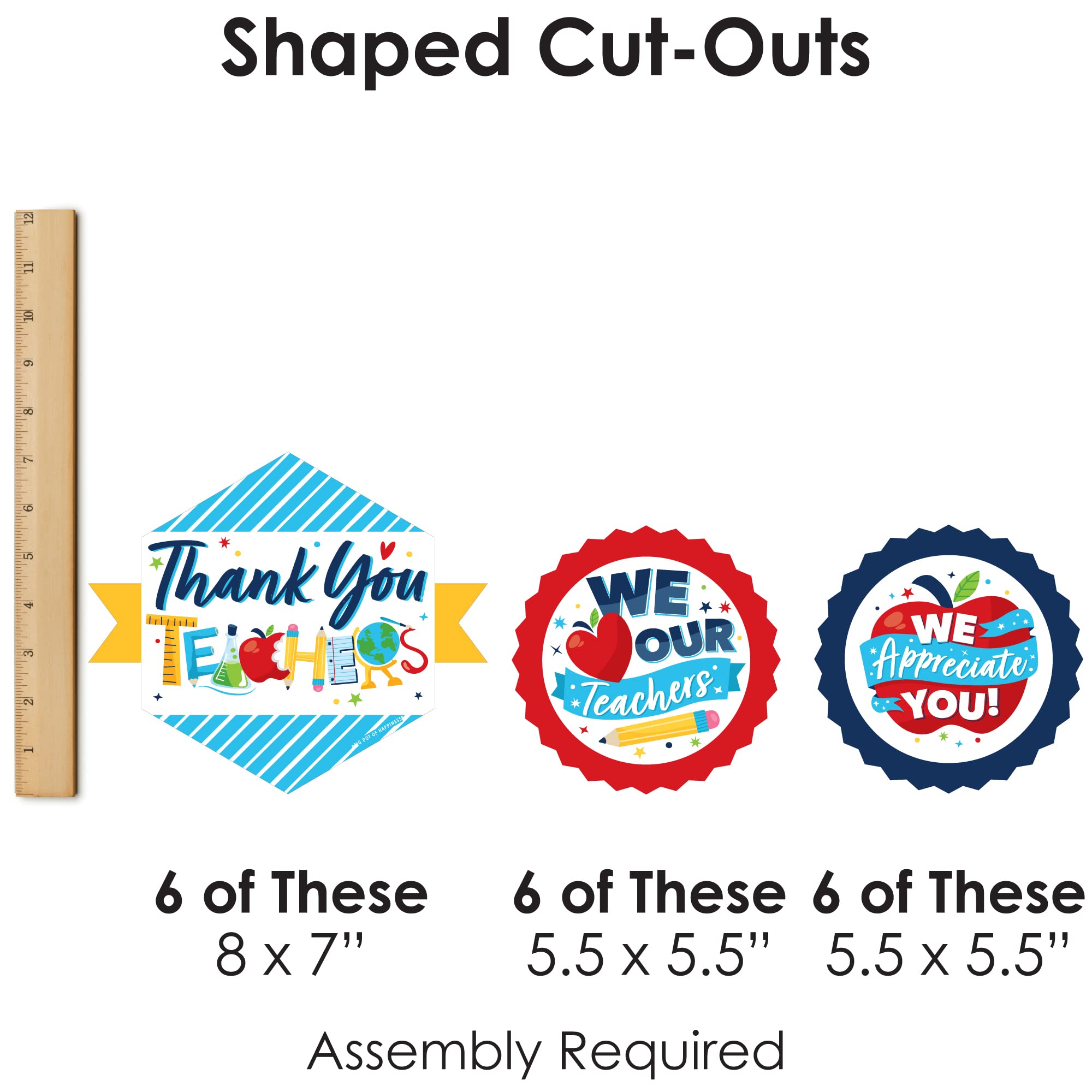 Big Dot of Happiness Thank You Teachers - Hanging Teacher Appreciation Tissue Paper Decoration Kit with 9 Paper Fans - Perfect for Classroom Decor, Teacher Gifts & School Celebrations