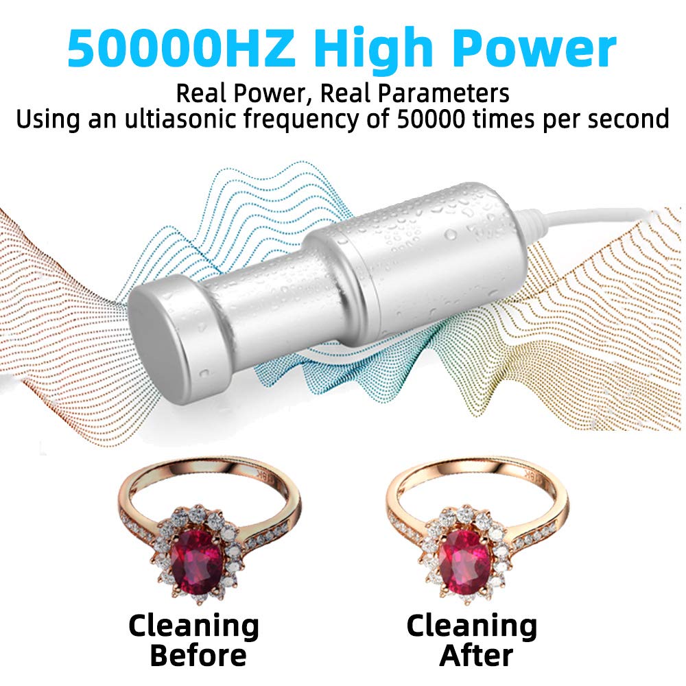 BlumWay Professional Ultrasonic Jewelry Cleaner Machine - Portable Sonic Cleaner for Jewelry, Silver, Diamonds, Rings, Glasses, Fruits & Vegetables | Home & Travel Use for Eyeglasses, Watches, Coins & More