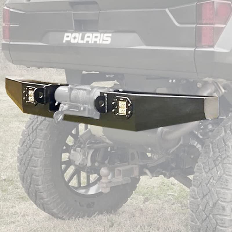 Wild Boar Rear Bumper with LED Lights & Winch Mount | Compatible with Polaris Ranger 1000 (All Models) | Heavy-Duty Off-Road Protection for Hunting, Farming & Trail Riding