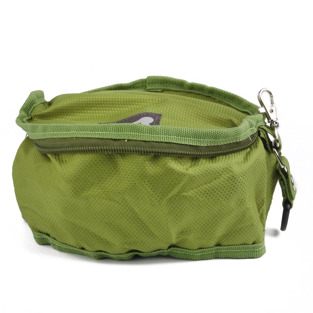 SECRET DESIRE Waterproof Foldable Pet Travel Bowl - Durable Dog & Cat Food Feeder for Camping, Hiking, Outdoor Adventures - Portable Green Collapsible Dish