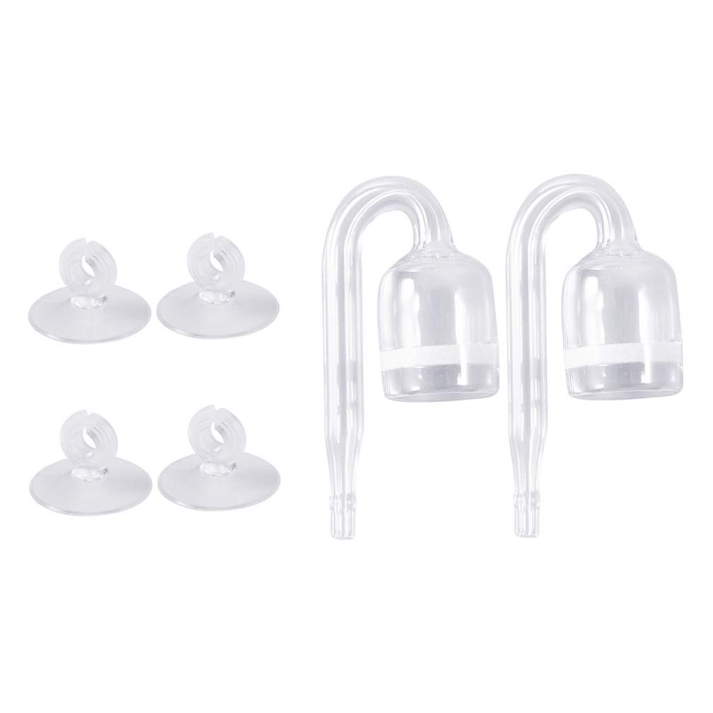 Balacoo 2Pcs U-Shaped Aquarium CO2 Diffuser - Glass CO2 Regulator & Check Valve for Fish Tank - Includes Suction Cups | Perfect for Planted Aquariums & Aquatic CO2 Systems