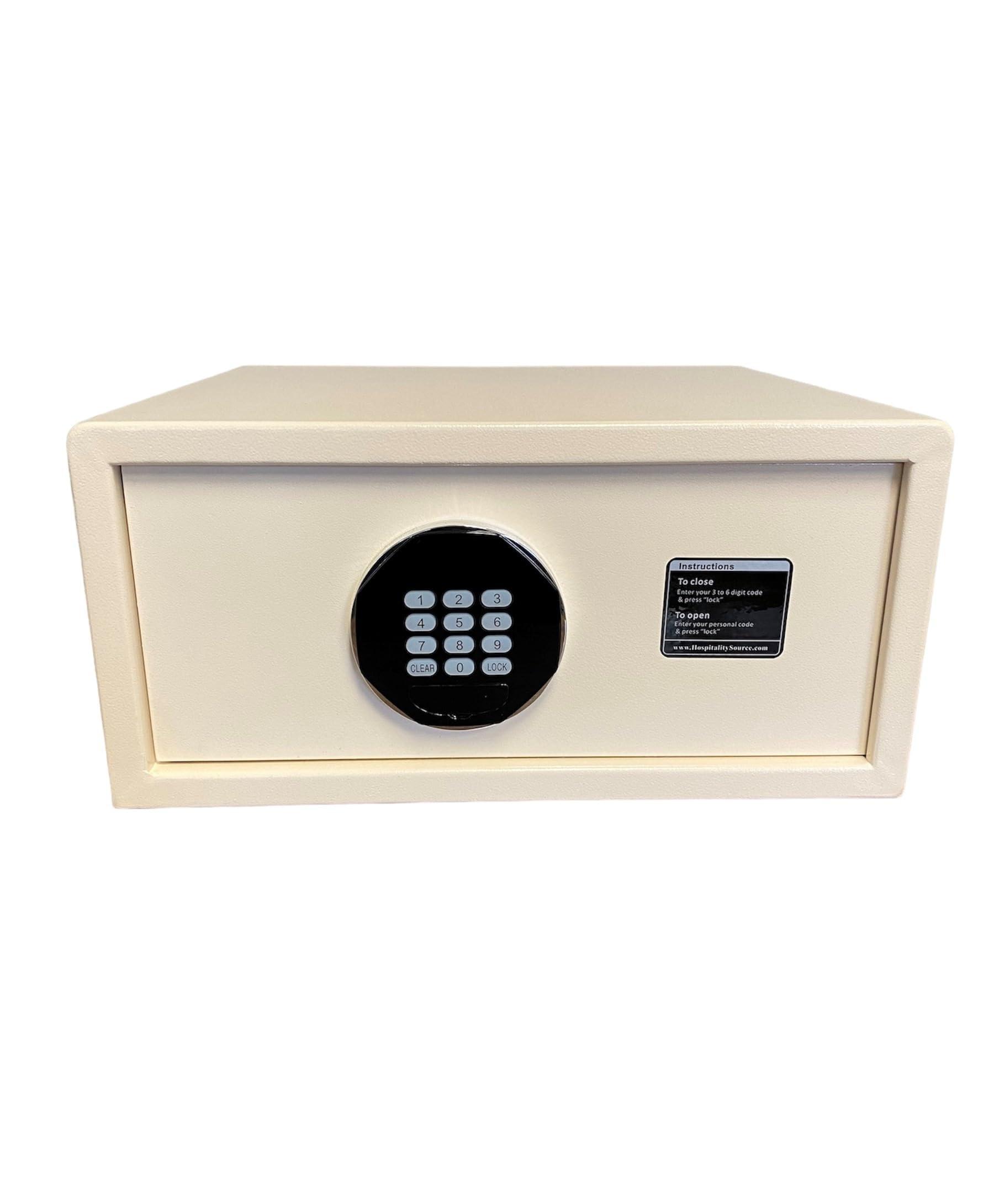 Portable Laptop Size Hotel & Personal Safe with Digital Keypad & Backup Key - Compact Security Box for Travel, Home, Office (Cream Color) | Ideal for Valuables Protection in Hotels, Dorm Rooms & Business Trips