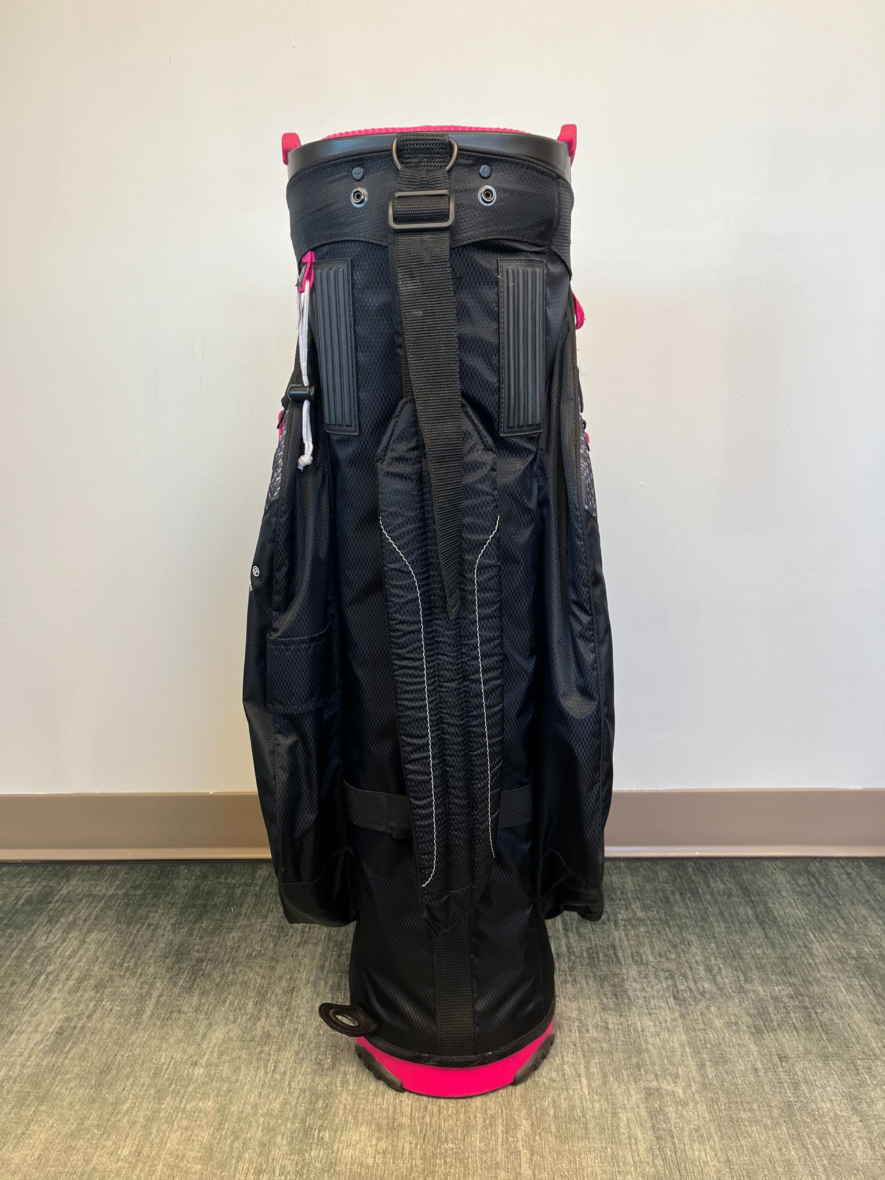Sun Mountain Starlet Women's Golf Cart Bag - Lightweight Black/Pink Golf Bag with Adjustable Strap & Waterproof Rain Cover - Perfect for Golf Course & Driving Range Practice